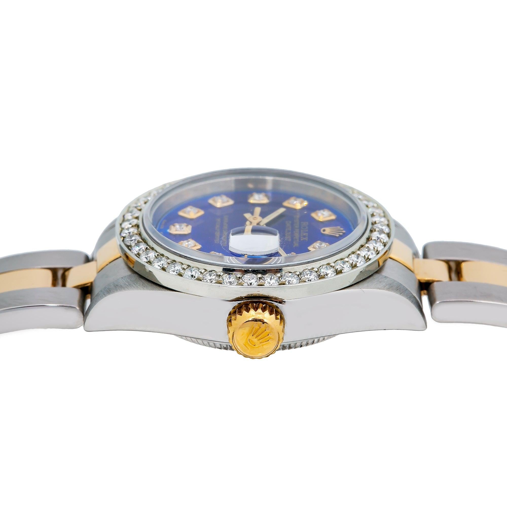 Rolex Lady-Datejust 69173 26MM Blue Diamond Dial With Two Tone Oyster Bracelet