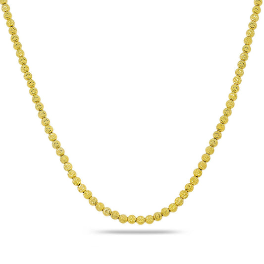 10K YELLOW GOLD 4MM MOON BEAD CHAIN