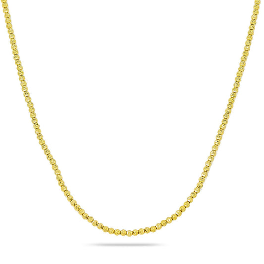 10K Yellow Gold 3mm Moon Bead Chain Available In Sizes 18"-26"