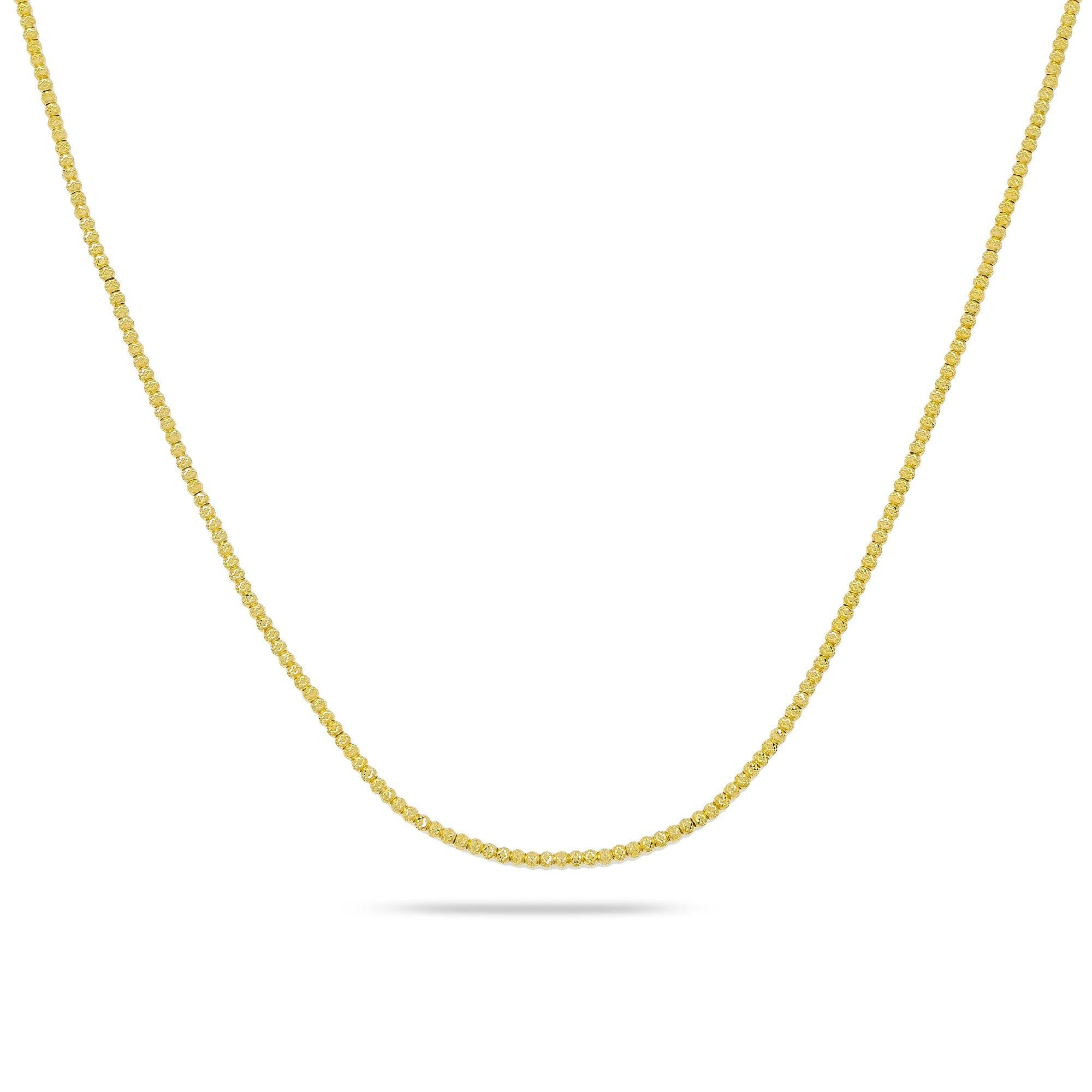 10k Yellow Gold 2mm Laser Moon Chain Available In Sizes 18"-26"