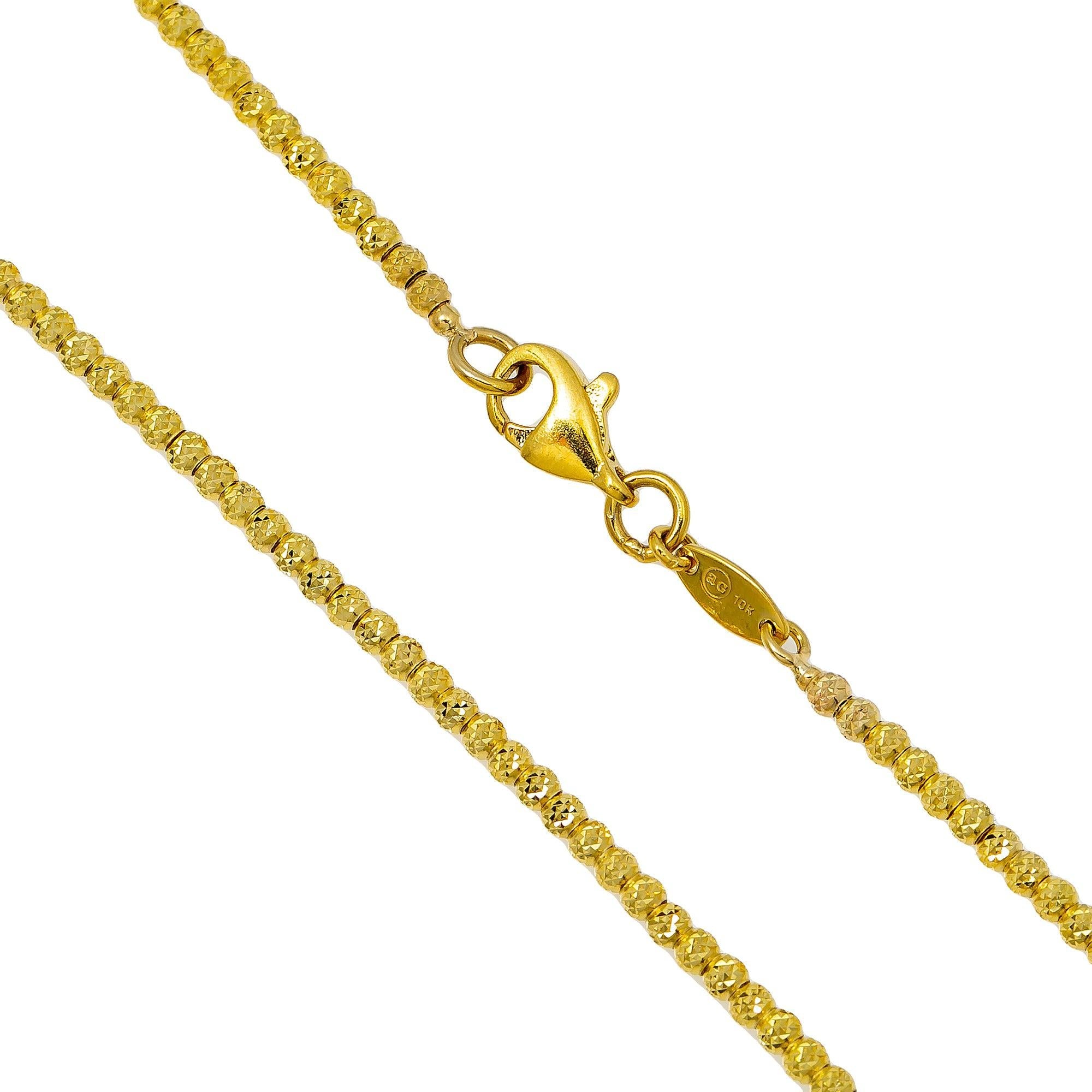 10k Yellow Gold 2mm Laser Moon Chain Available In Sizes 18"-26"