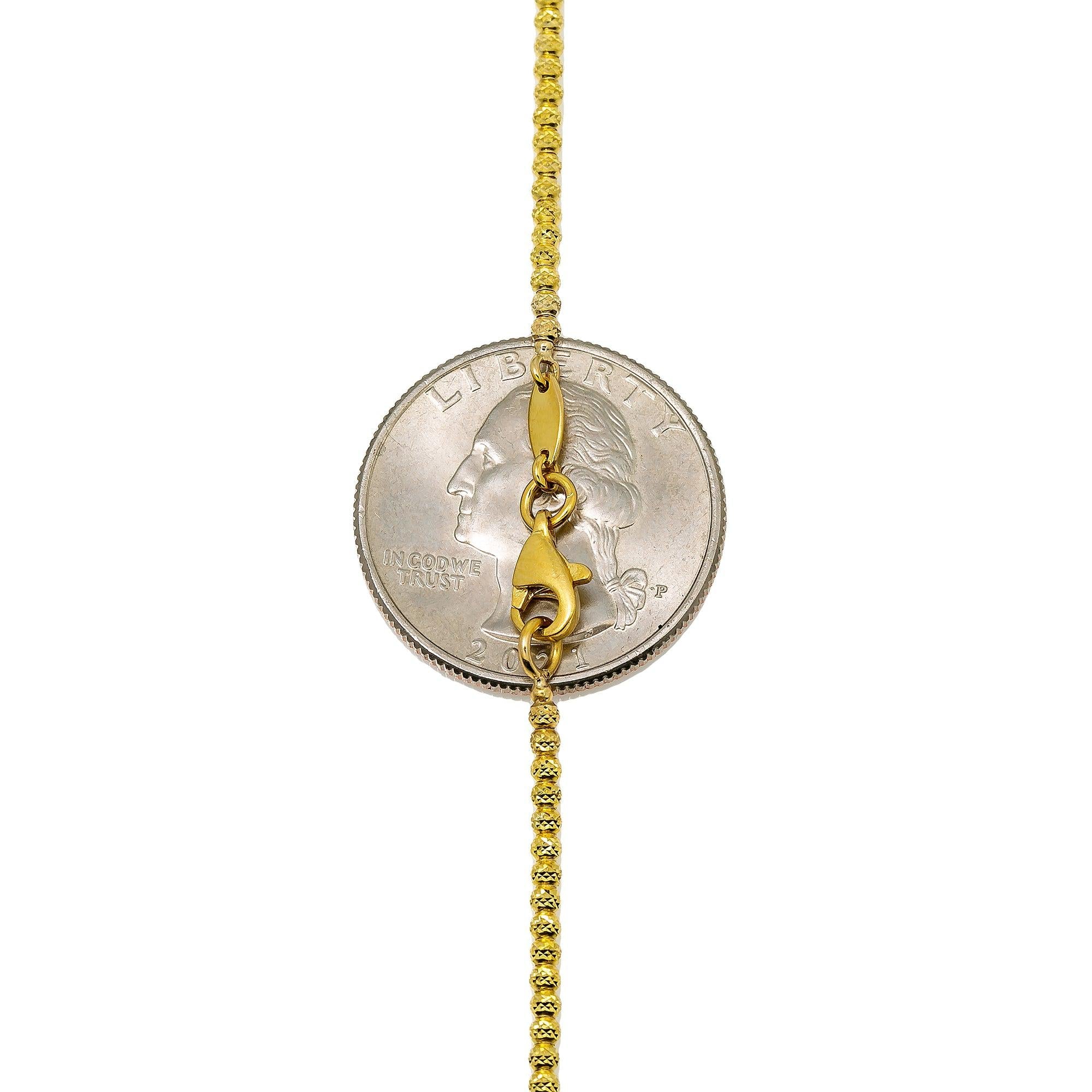 10k Yellow Gold 2mm Laser Moon Chain Available In Sizes 18"-26"