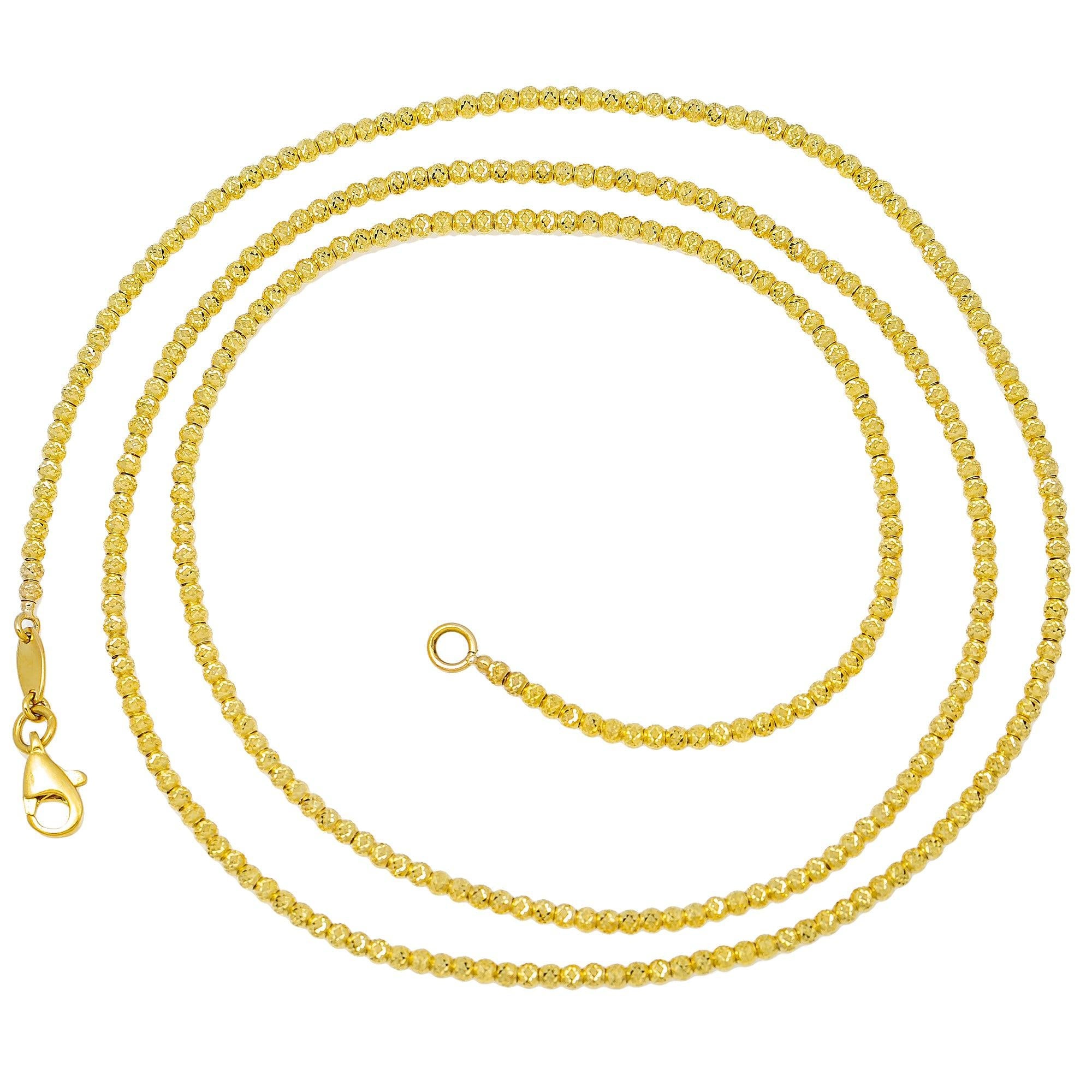 10k Yellow Gold 2mm Laser Moon Chain Available In Sizes 18"-26"