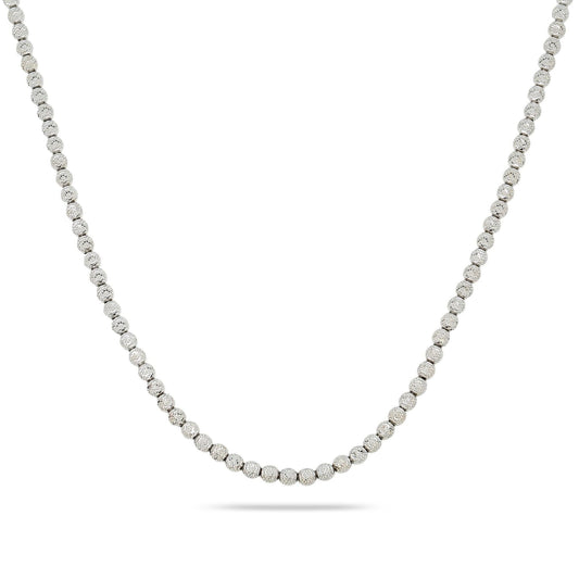 10K White Gold 4mm Laser Moon Chain - Available In Sizes 18"-26"
