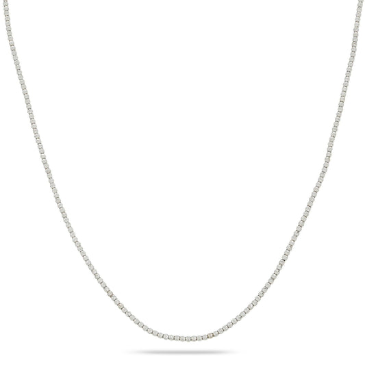 10k White Gold 2mm Moon Bead Chain Available In Sizes 18"-26"