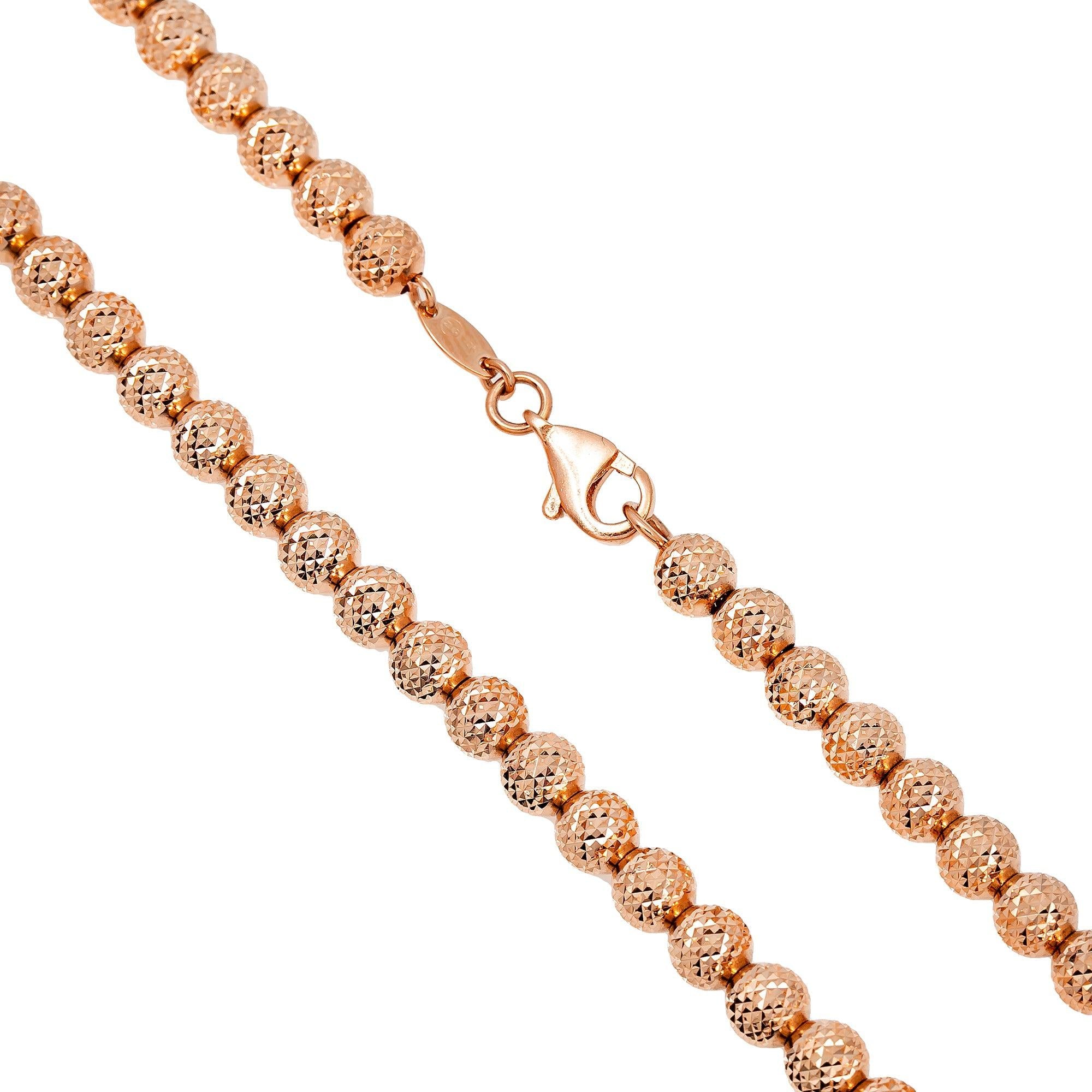 10k Rose Gold 5mm Laser Moon Chain Available In Sizes 18"-26"