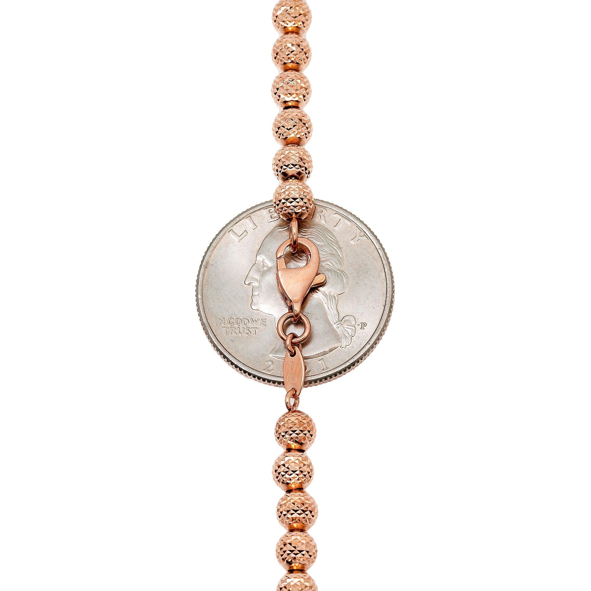 10k Rose Gold 5mm Laser Moon Chain Available In Sizes 18"-26"