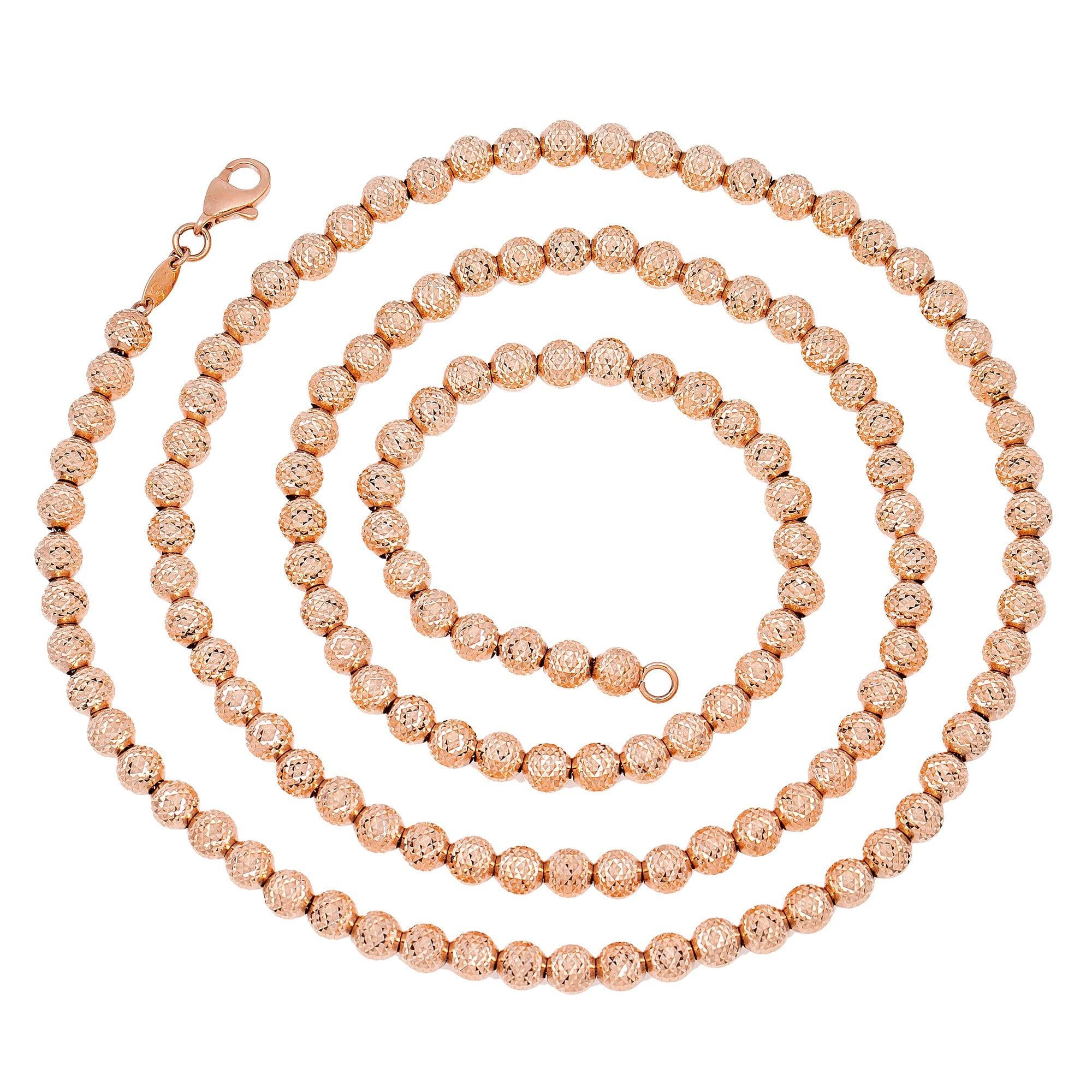 10k Rose Gold 5mm Laser Moon Chain Available In Sizes 18"-26"