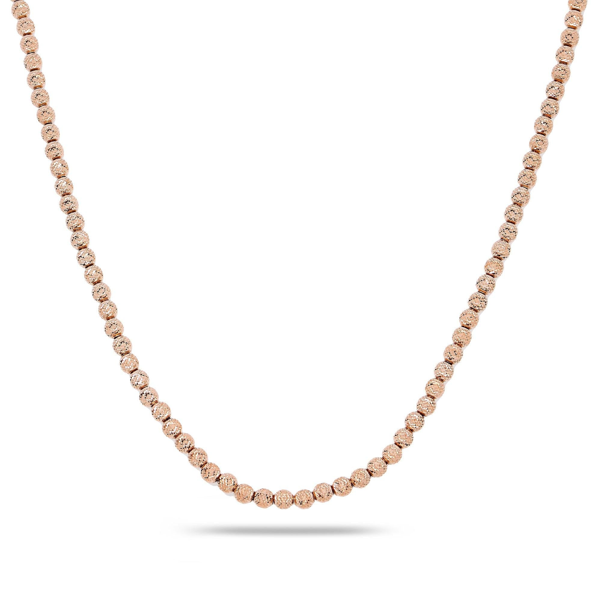 10k Rose Gold 3.5mm Laser Moon Chain Available In Sizes 18"-28"