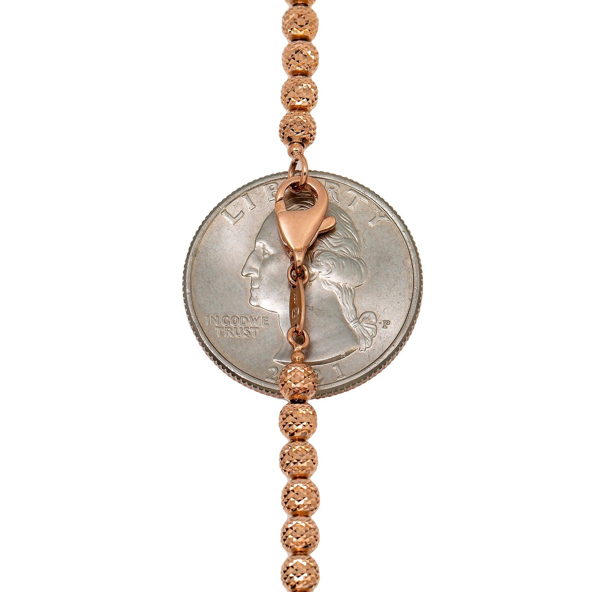 10k Rose Gold 3.5mm Laser Moon Chain Available In Sizes 18"-28"