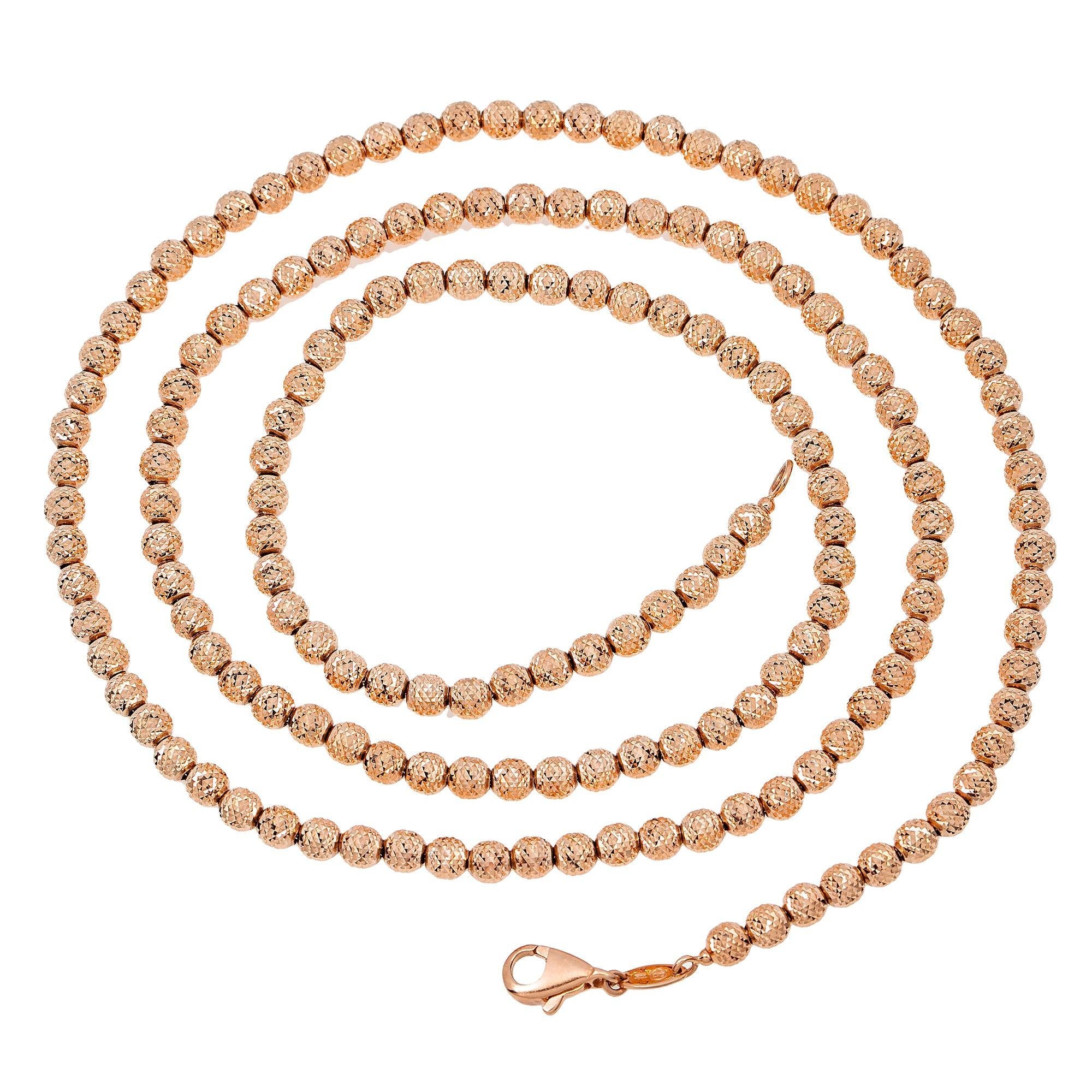 10k Rose Gold 3.5mm Laser Moon Chain Available In Sizes 18"-28"