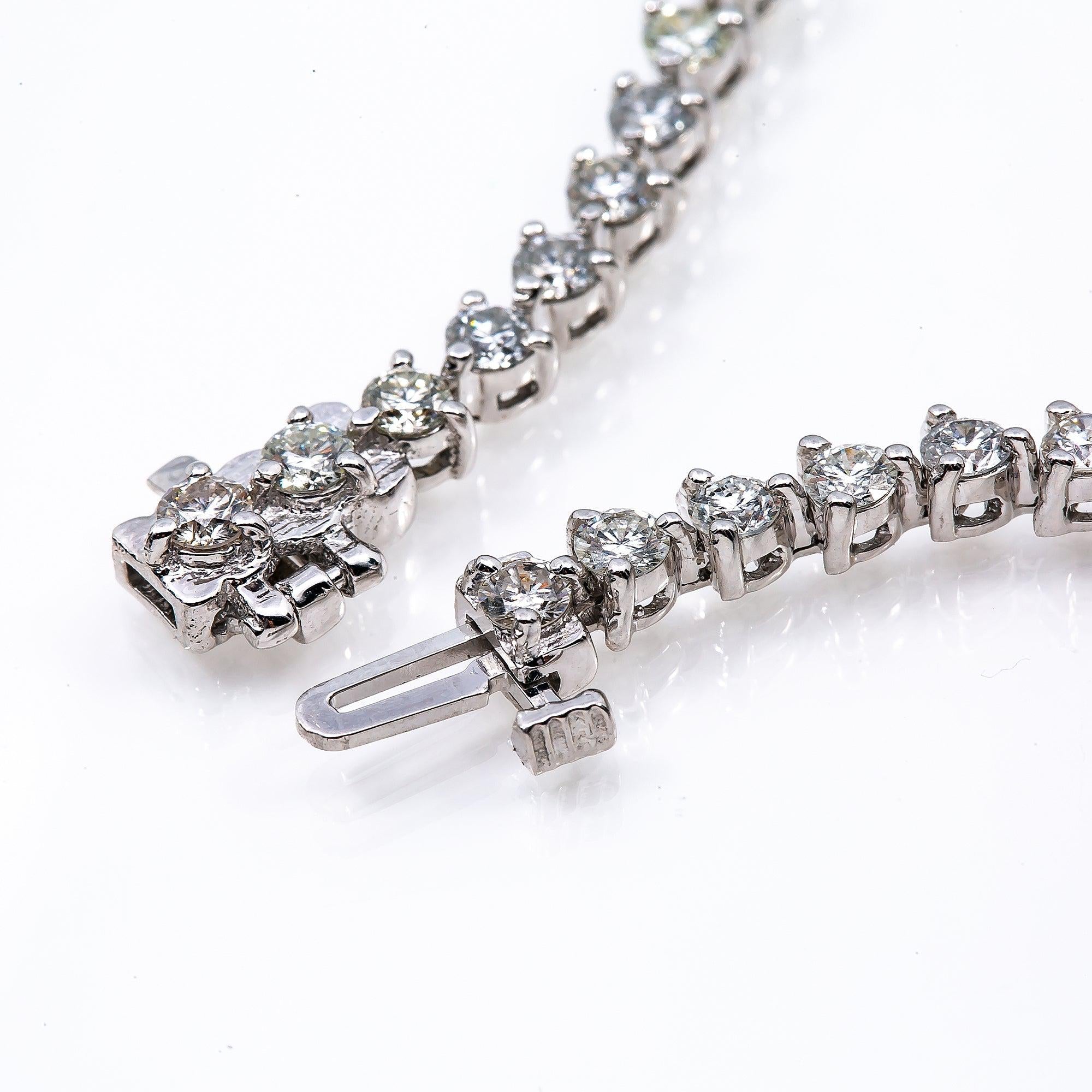 14K WHITE GOLD LADIES BRACELET WITH 4.46 CT DIAMONDS
