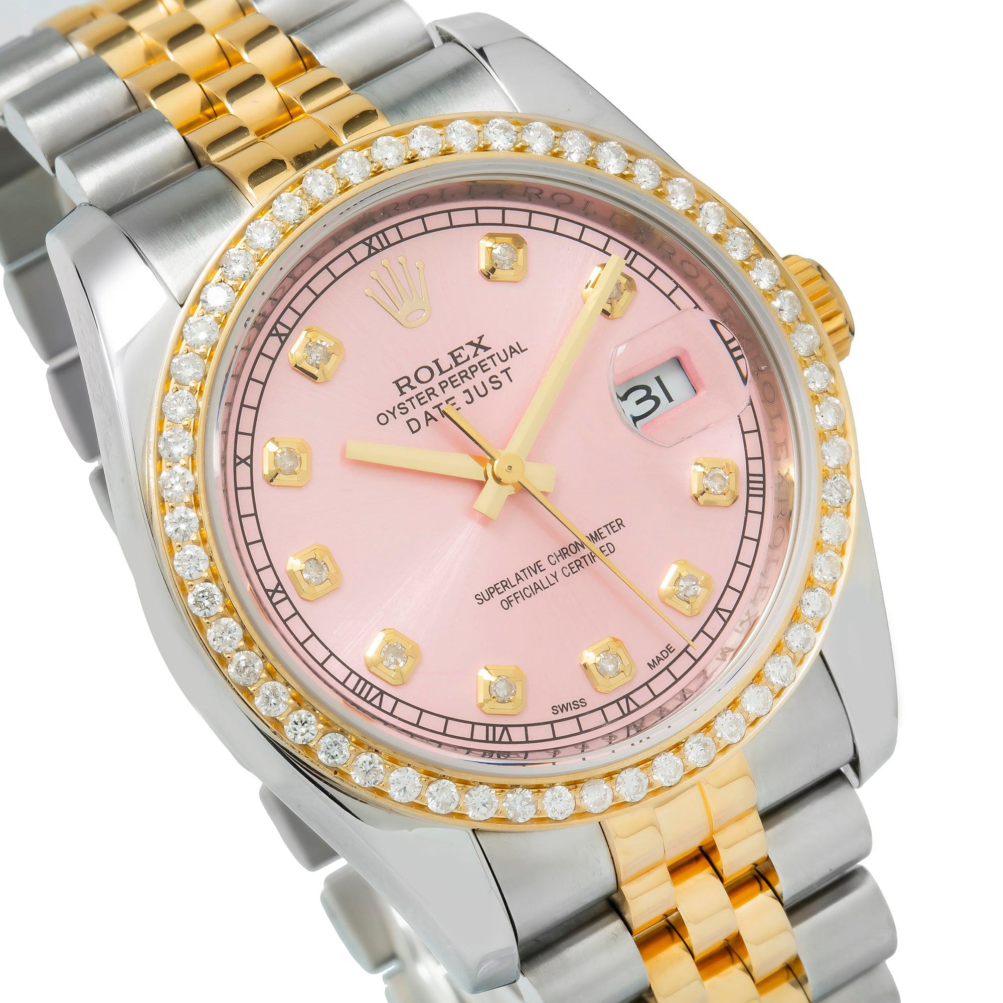 Rolex Datejust 116233 36MM Pink Diamond Dial And Bezel With Two Tone Jubilee Bracelet