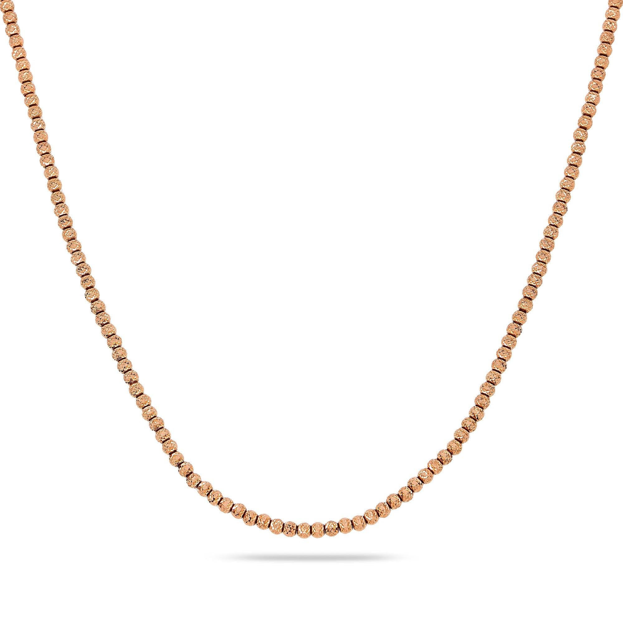 10k Rose Gold 3mm Laser Moon Chain Available In Sizes 18"-28"