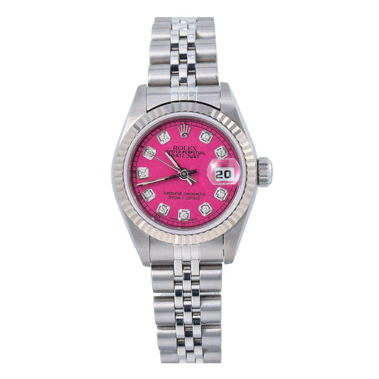 Rolex Oyster Perpetual Lady Datejust 69160 26MM Pink Diamond Dial With Stainless Steel Oyster Bracelet