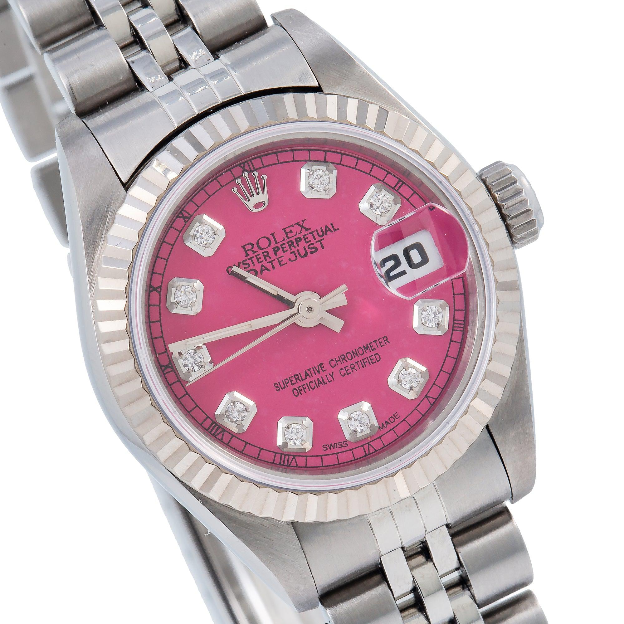 Rolex Oyster Perpetual Lady Datejust 69160 26MM Pink Diamond Dial With Stainless Steel Oyster Bracelet