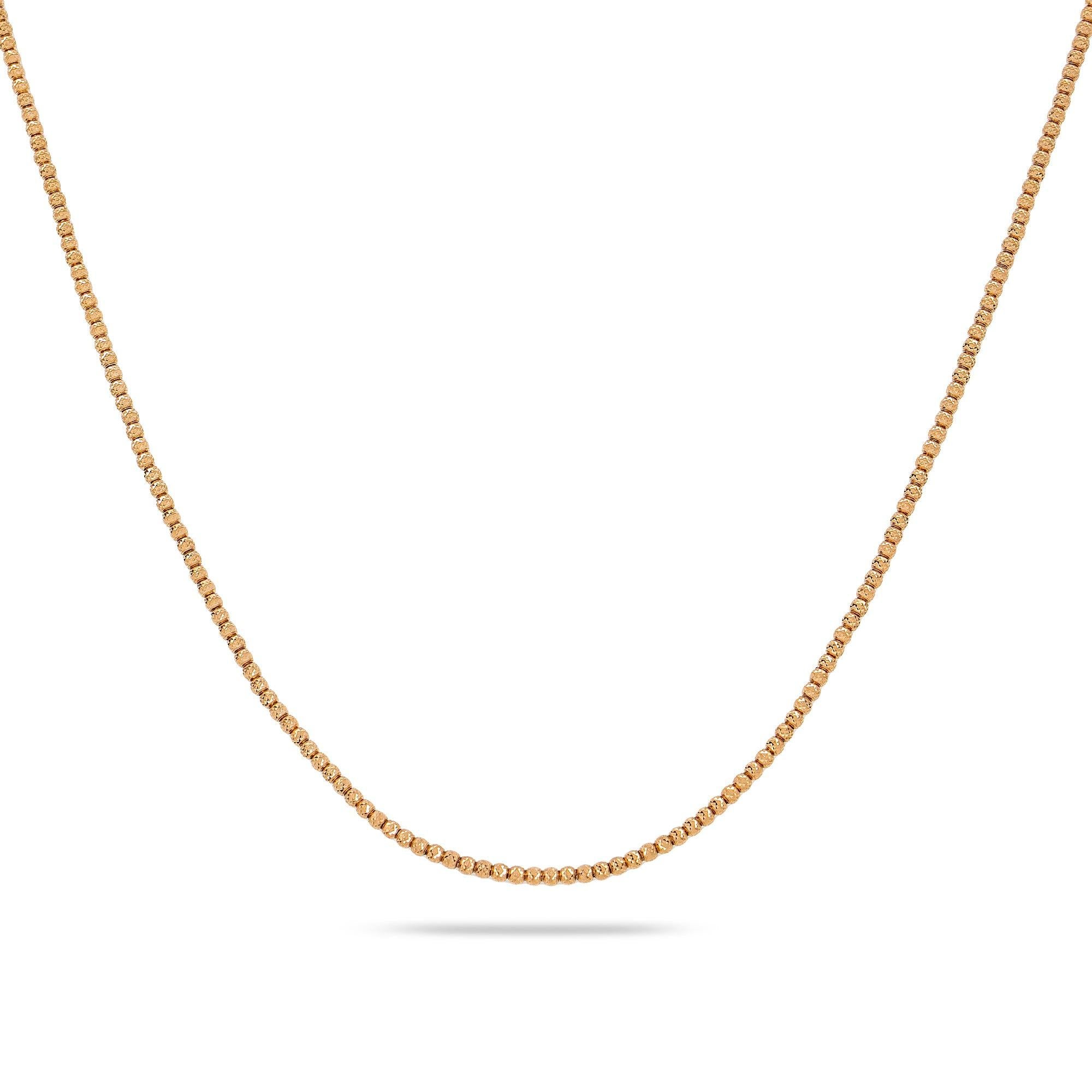 10k Rose Gold 2mm Laser Moon Chain Available In Sizes 18"-26"