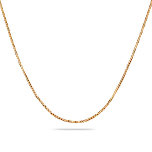 10k Rose Gold 2mm Laser Moon Chain Available In Sizes 18"-26"