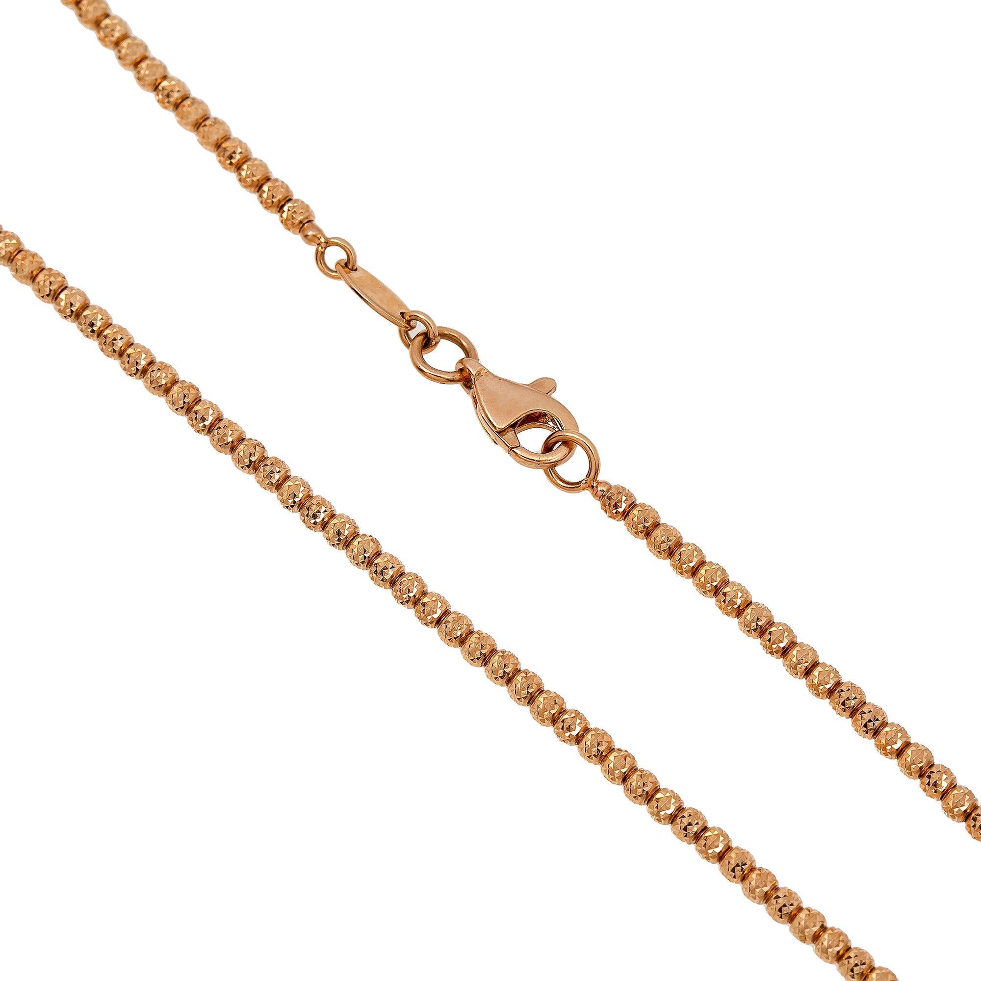 10k Rose Gold 2mm Laser Moon Chain Available In Sizes 18"-26"