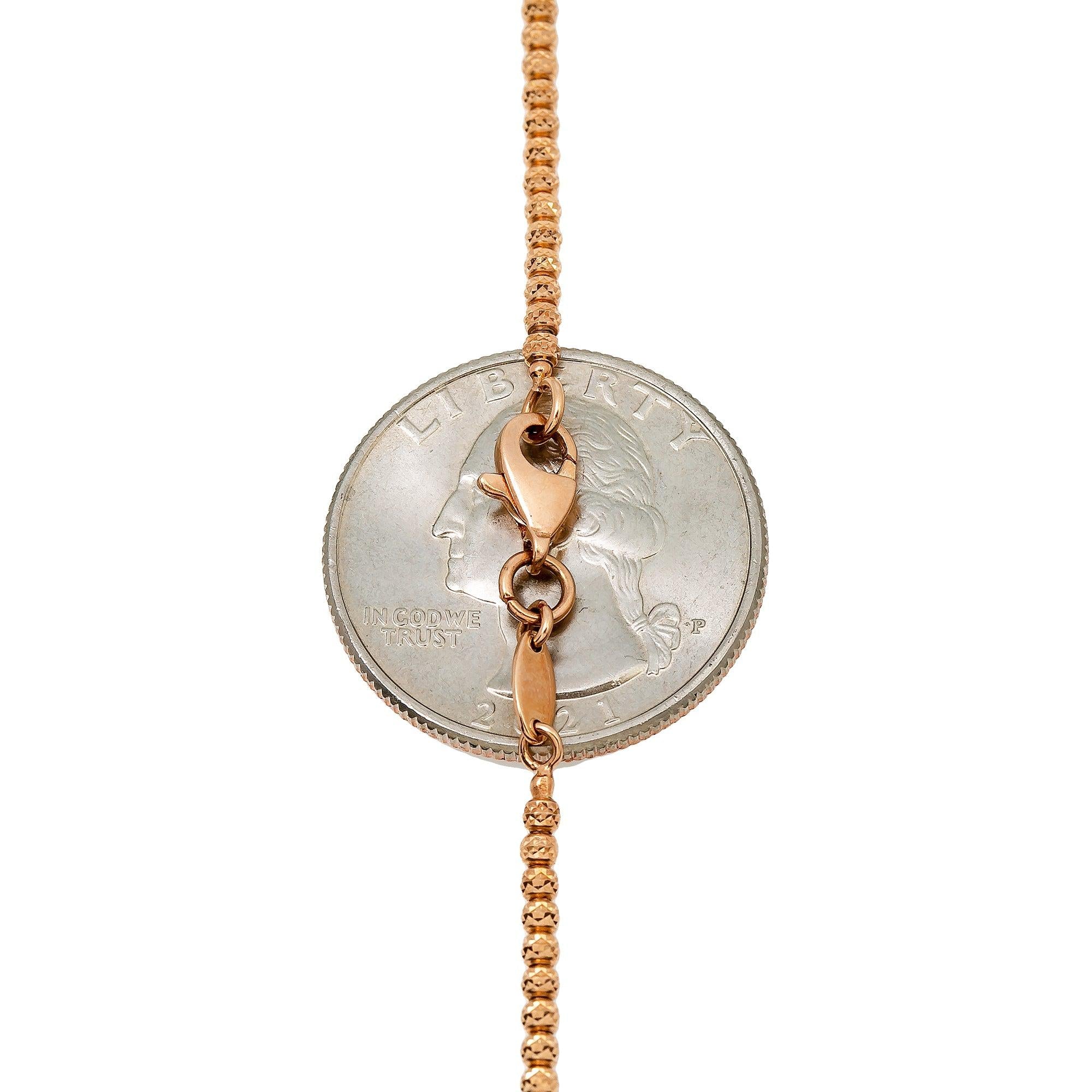 10k Rose Gold 2mm Laser Moon Chain Available In Sizes 18"-26"