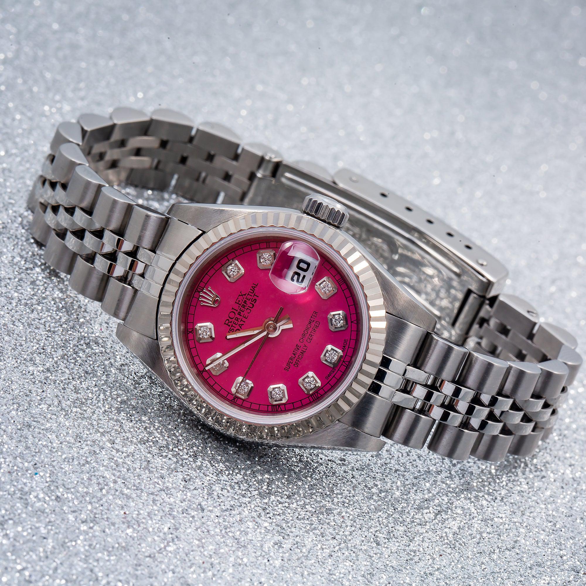 Rolex Oyster Perpetual Lady Datejust 69160 26MM Pink Diamond Dial With Stainless Steel Oyster Bracelet