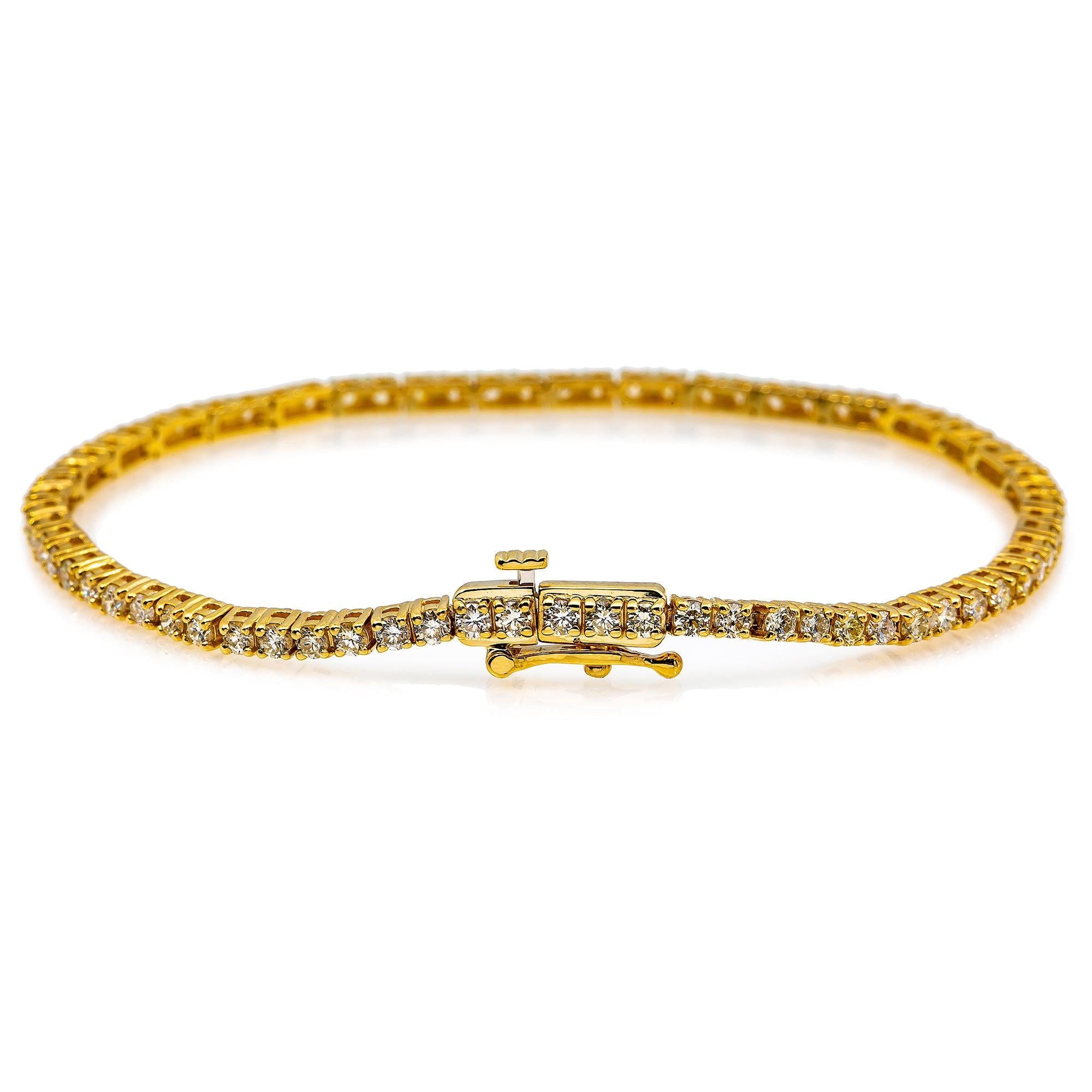 14K YELLOW GOLD LADIES BRACELET WITH 2.20 CT DIAMONDS