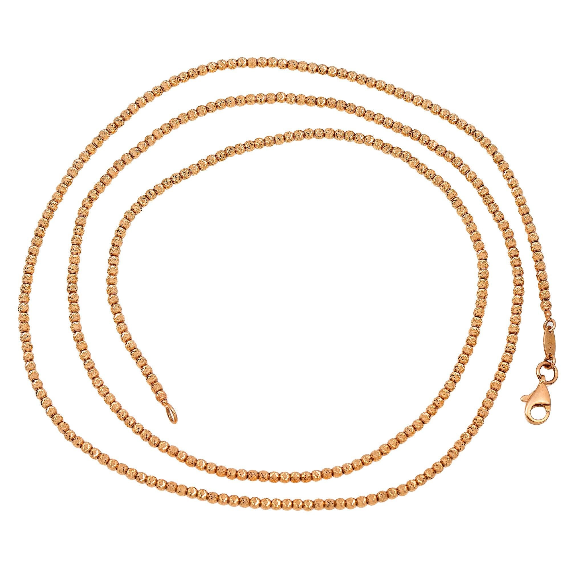 10k Rose Gold 2mm Laser Moon Chain Available In Sizes 18"-26"