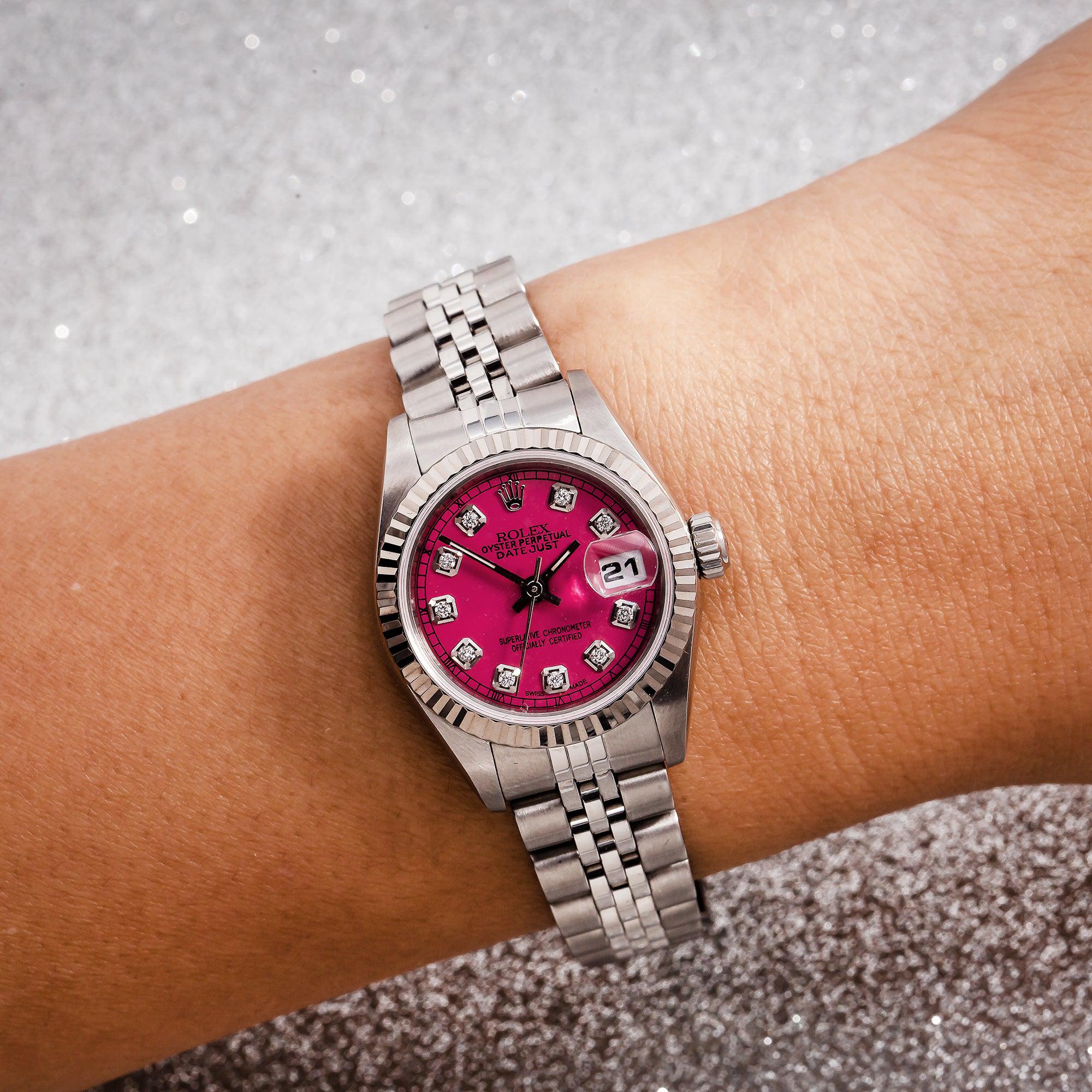 Rolex Oyster Perpetual Lady Datejust 69160 26MM Pink Diamond Dial With Stainless Steel Oyster Bracelet