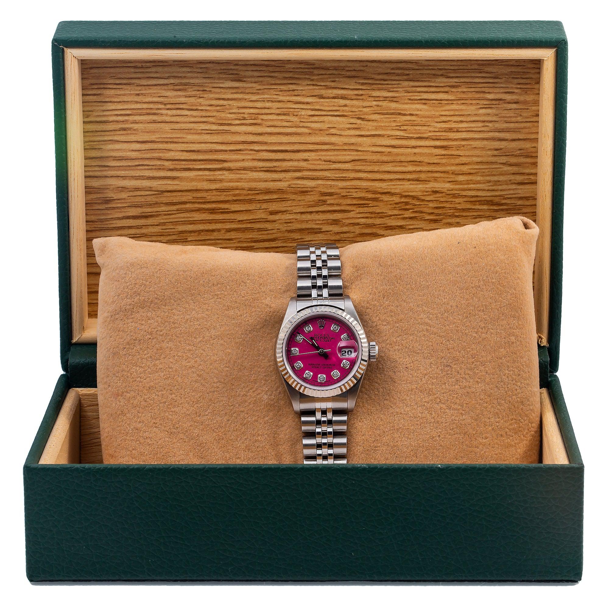 Rolex Oyster Perpetual Lady Datejust 69160 26MM Pink Diamond Dial With Stainless Steel Oyster Bracelet