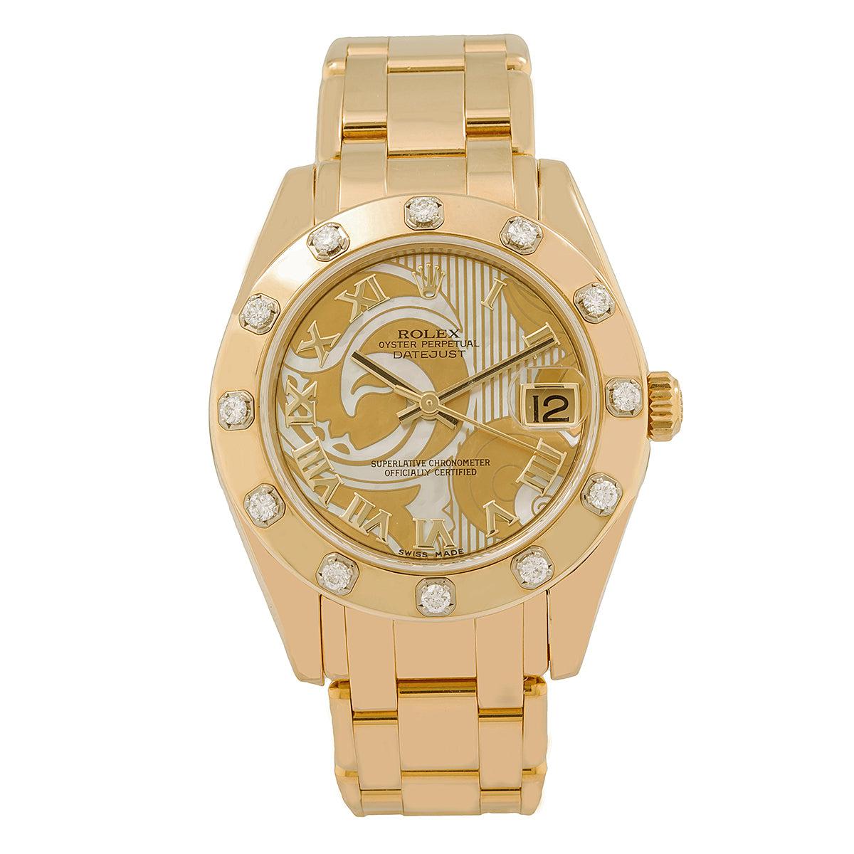 Rolex Lady-Datejust Pearlmaster 81318 34MM With 18K Yellow Gold Bracelet