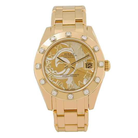 Rolex Lady-Datejust Pearlmaster 81318 34MM With 18K Yellow Gold Bracelet
