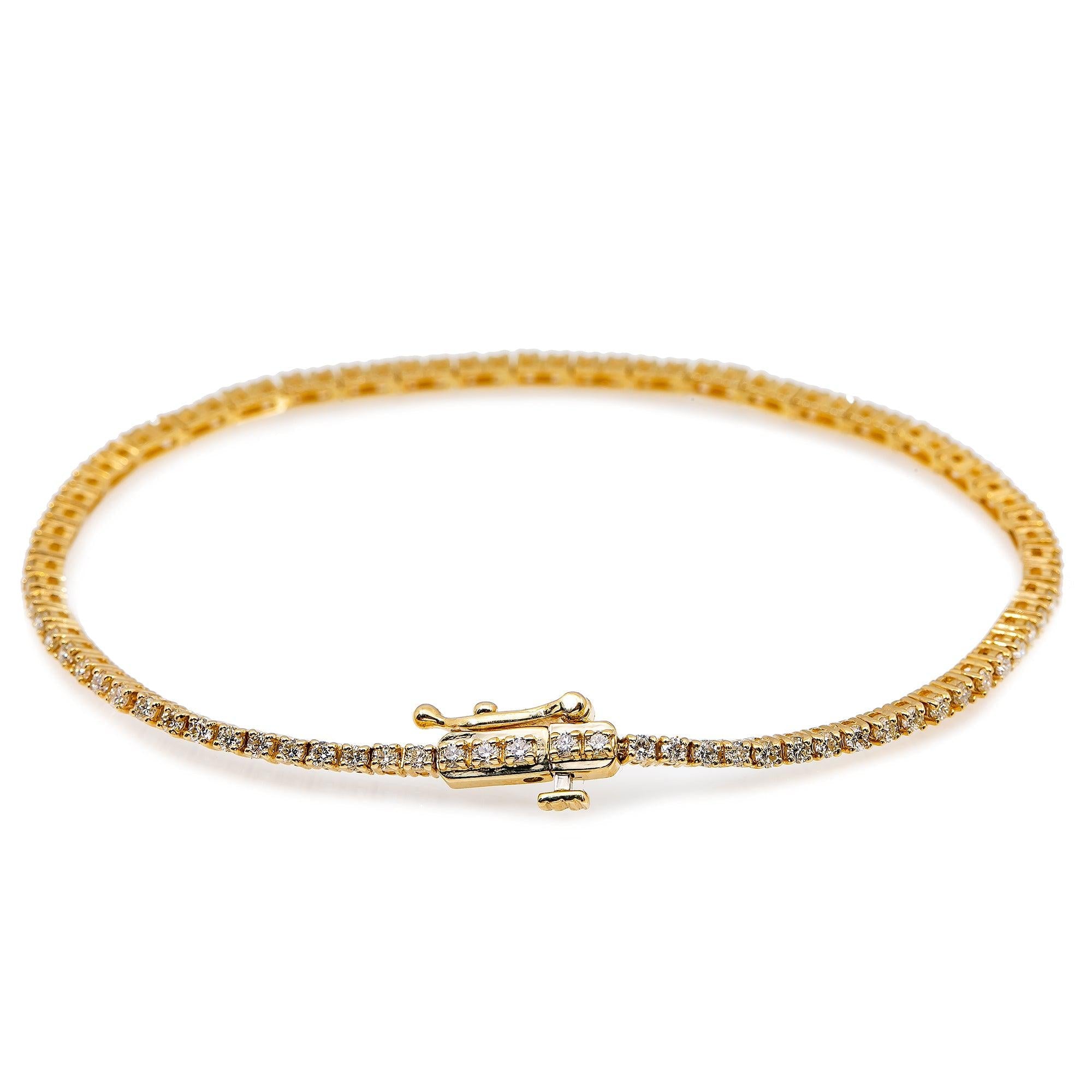 14K YELLOW GOLD LADIES BRACELET WITH 1.64 CT DIAMONDS