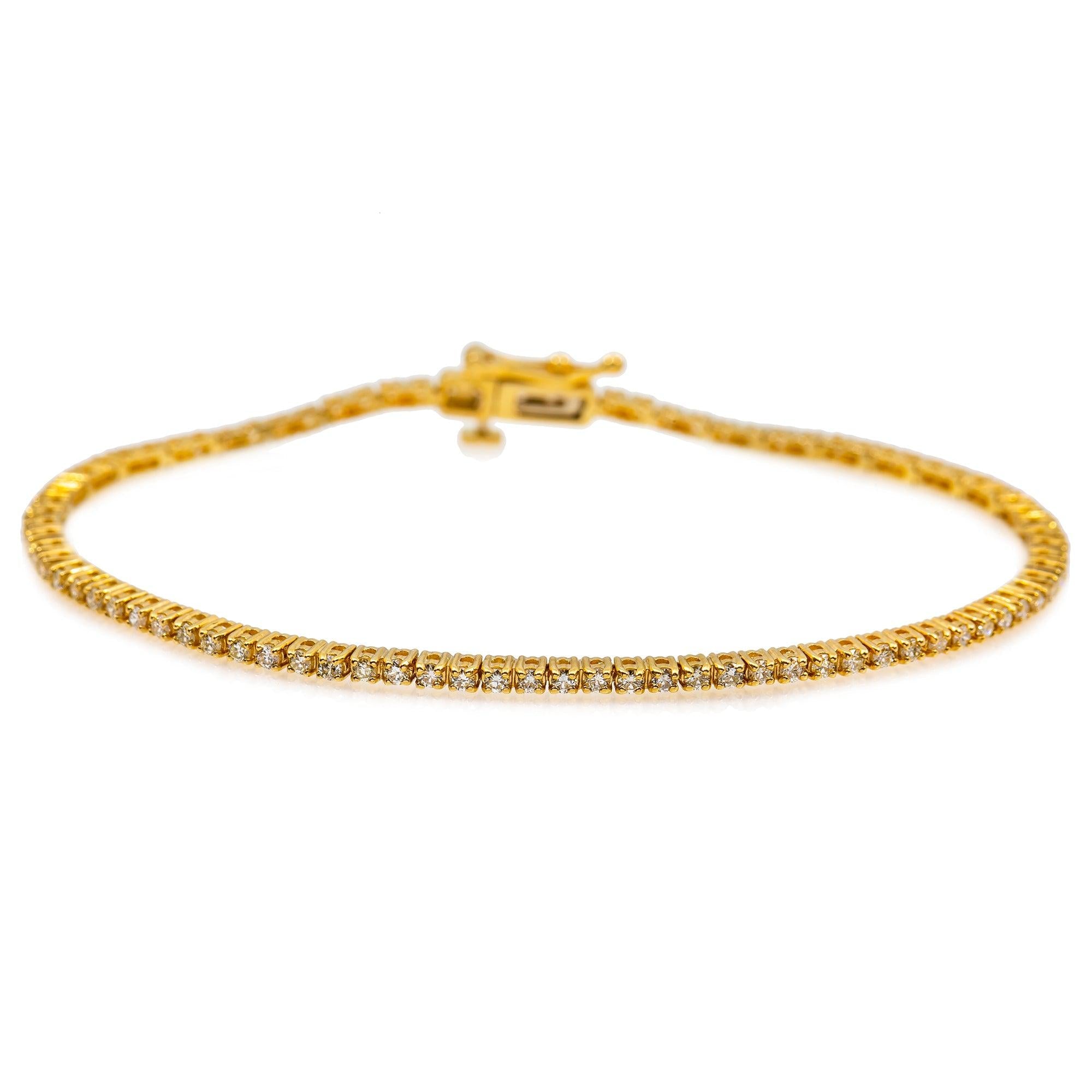 14K YELLOW GOLD LADIES BRACELET WITH 1.64 CT DIAMONDS