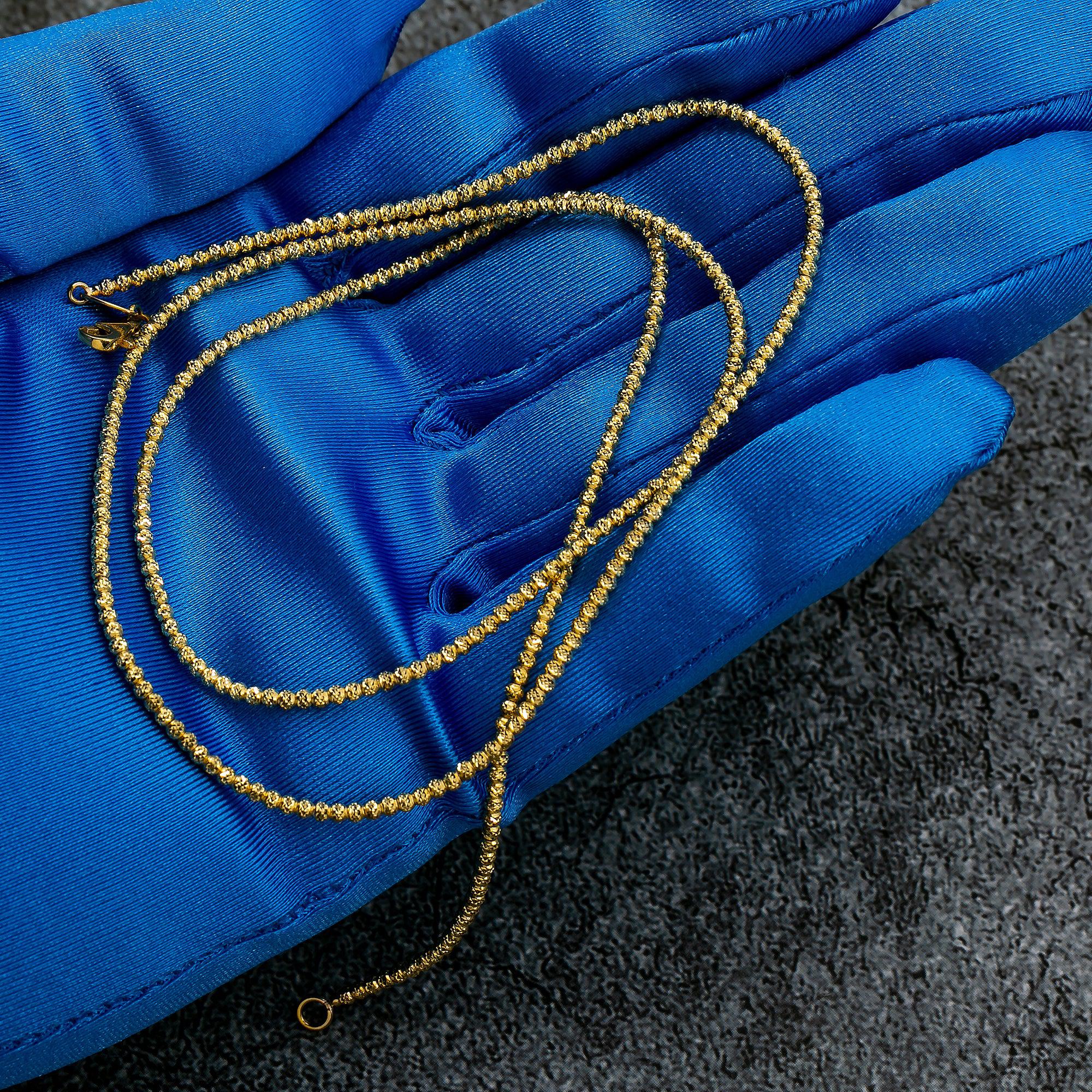 10k Yellow Gold 2mm Laser Moon Chain Available In Sizes 18"-26"