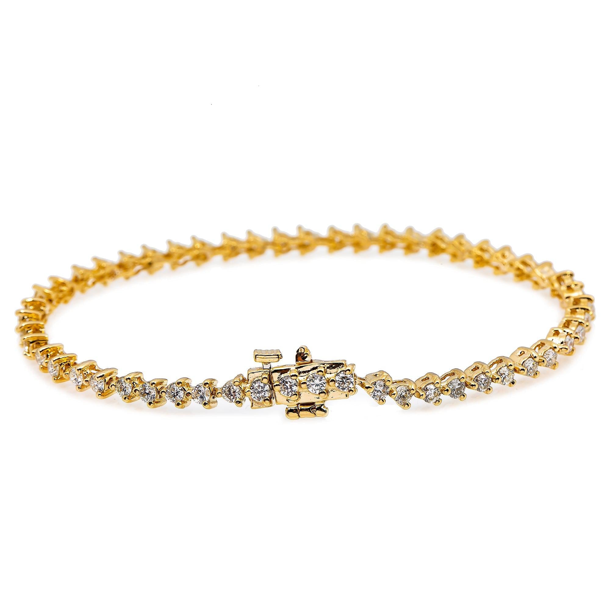 14K YELLOW GOLD LADIES BRACELET WITH 2.60 CT DIAMONDS