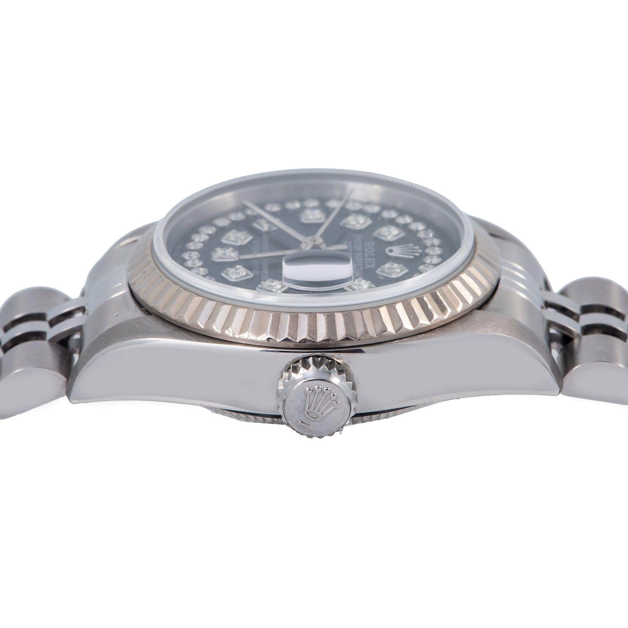 Rolex Lady-Datejust 69174 26MM Black Diamond Dial With Stainless Steel Jubilee Bracelet