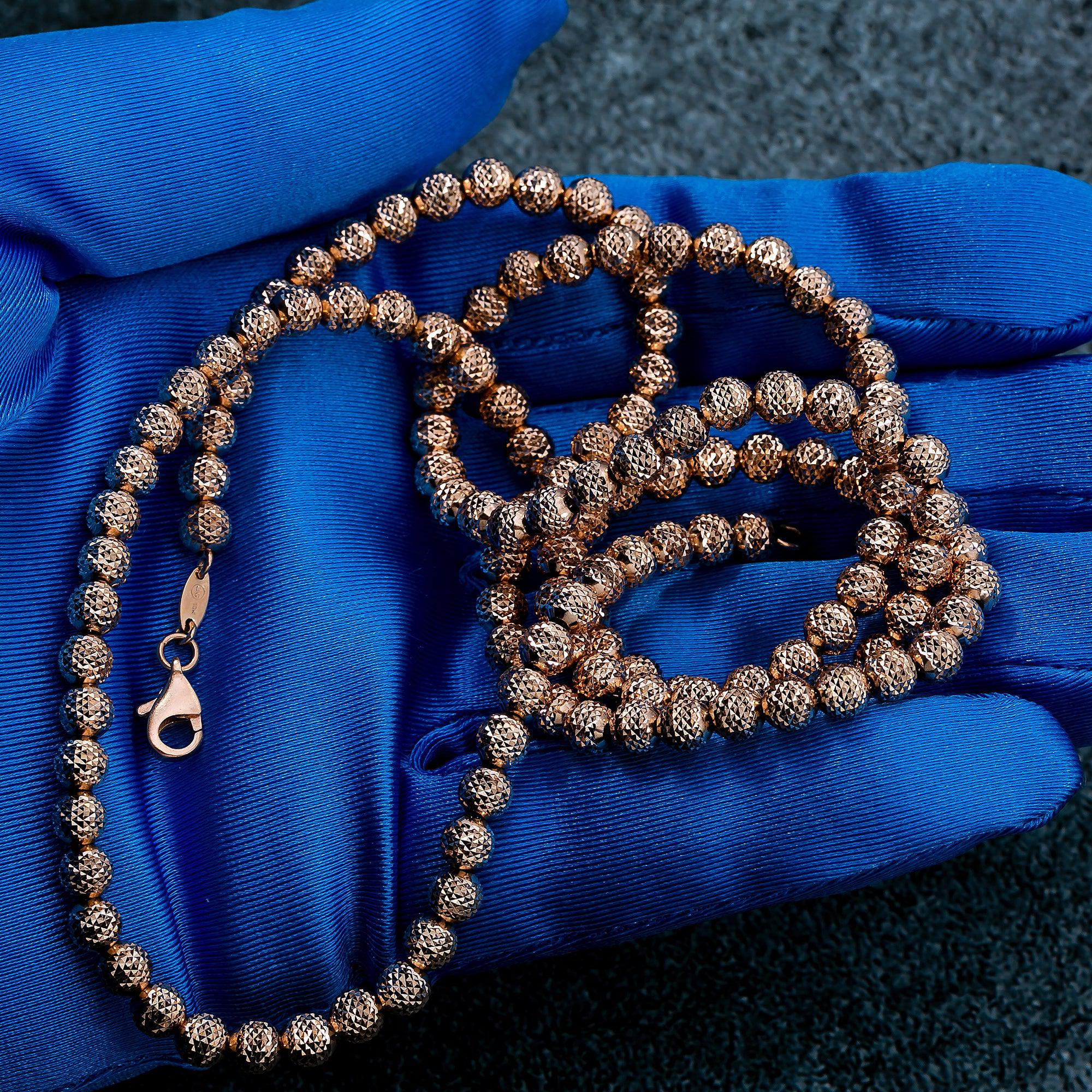 10k Rose Gold 5mm Laser Moon Chain Available In Sizes 18"-26"