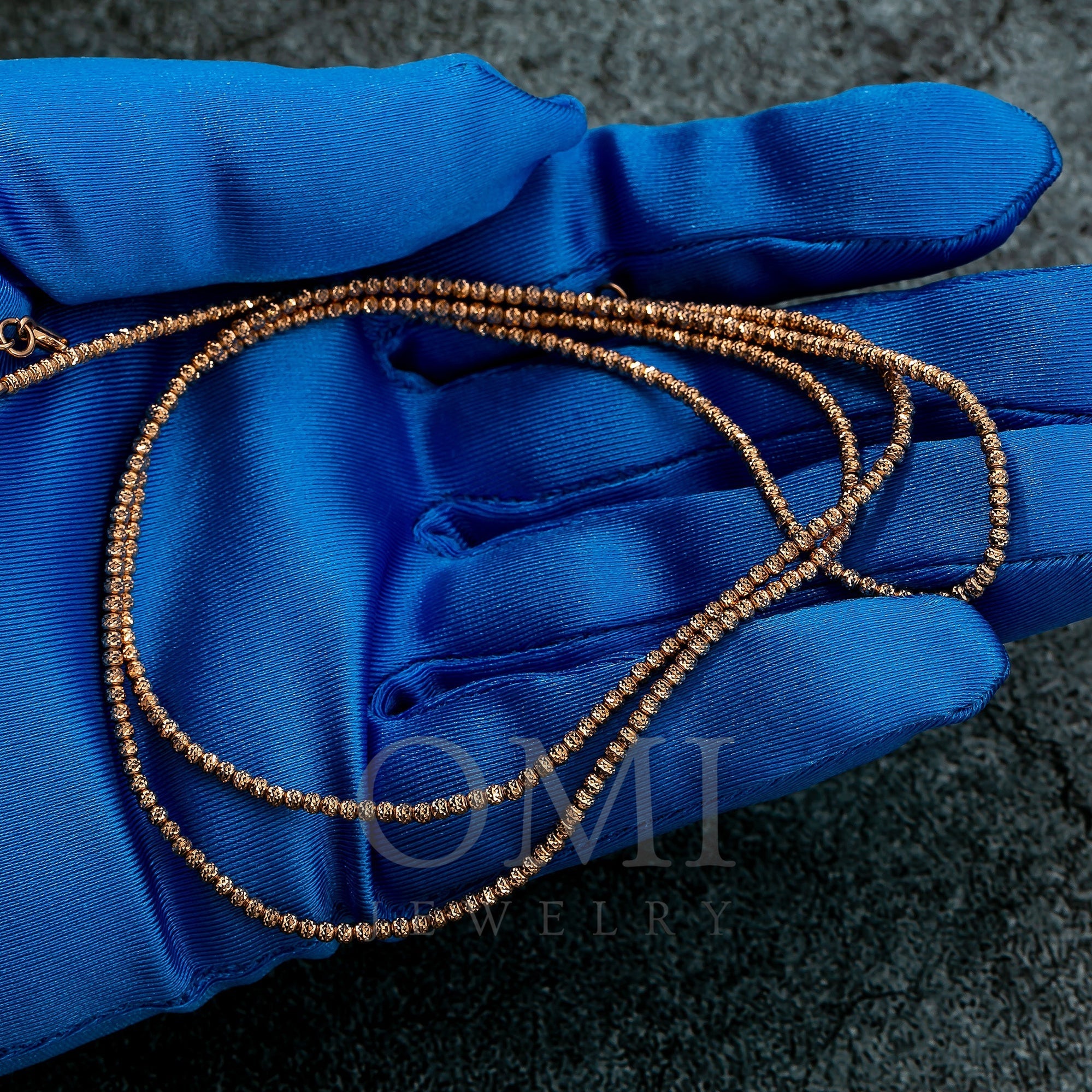 10k Rose Gold 3.5mm Laser Moon Chain Available In Sizes 18"-28"