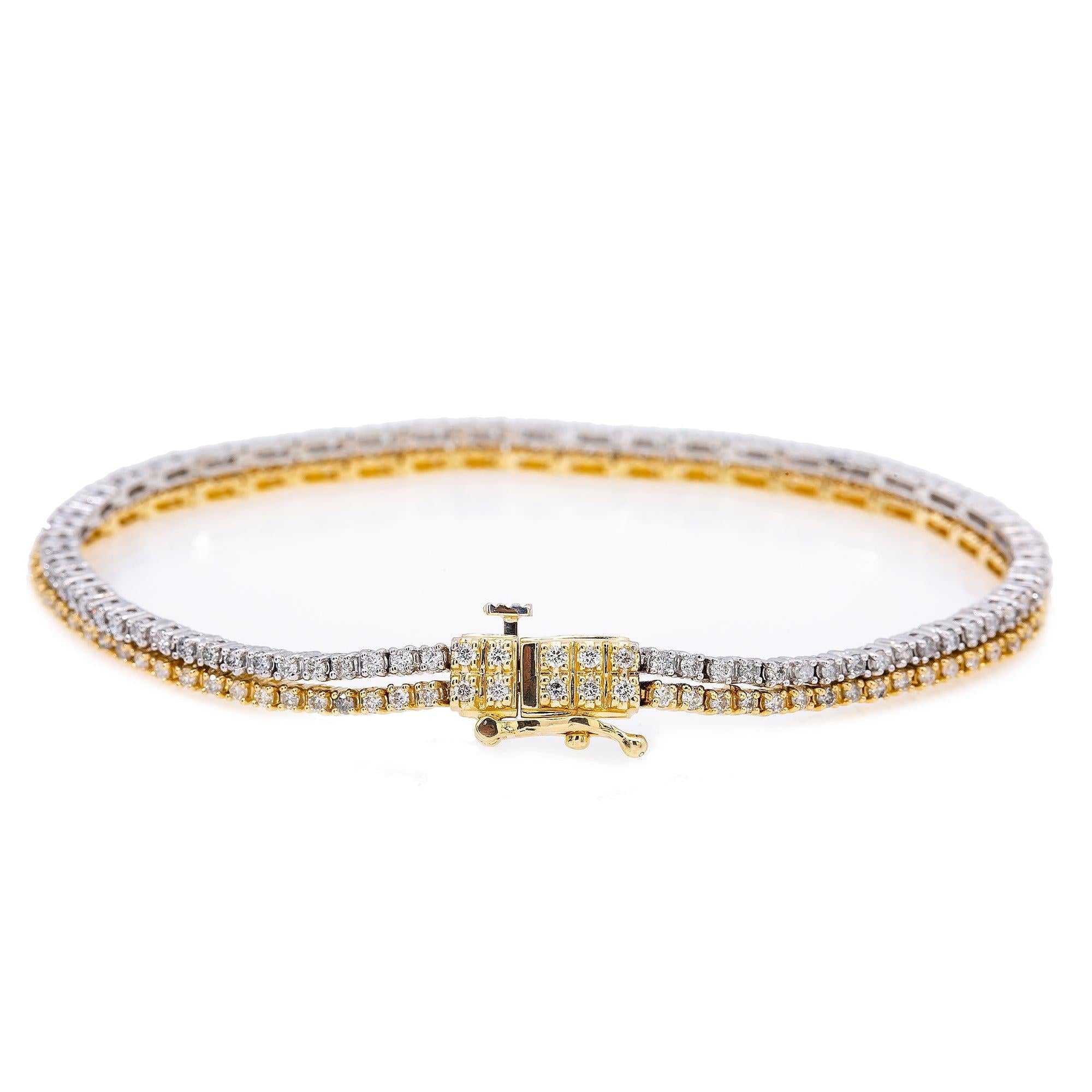14K YELLOW/WHITE GOLD LADIES BRACELET WITH 2.20 CT DIAMONDS