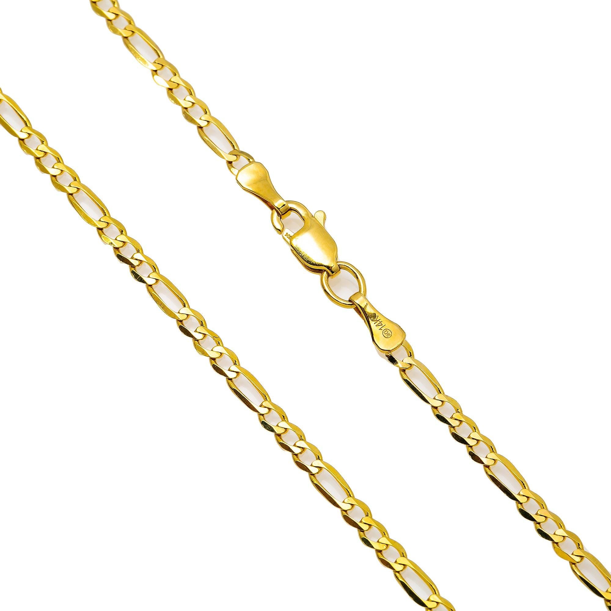 14K YELLOW GOLD 3MM FIGARO CHAIN