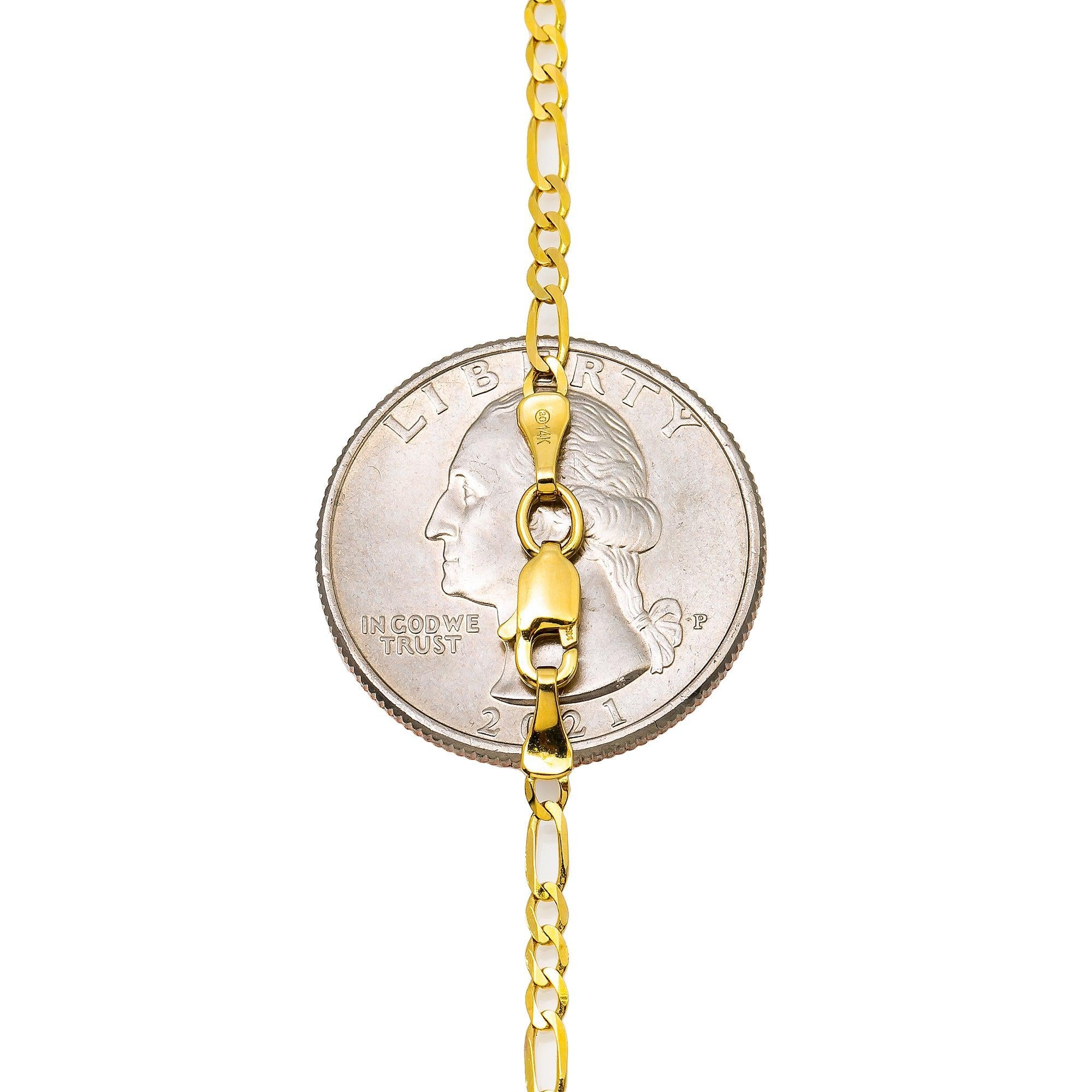 14K YELLOW GOLD 3MM FIGARO CHAIN