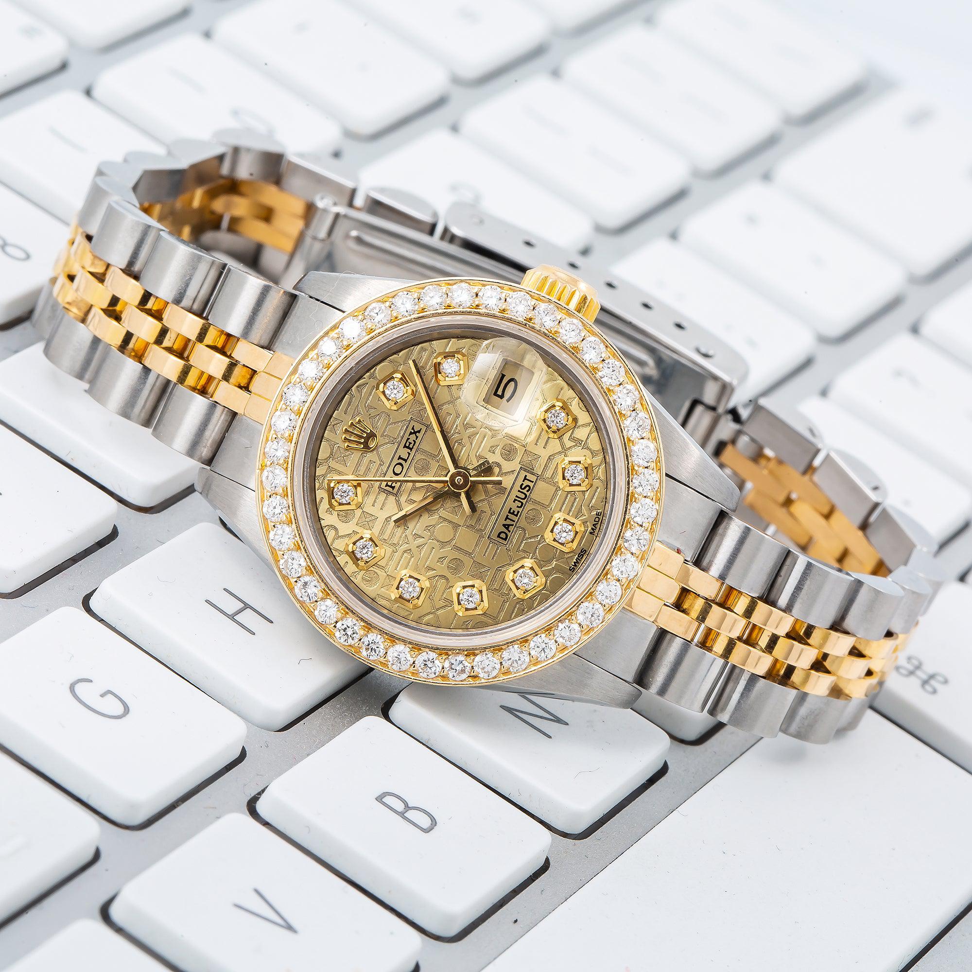 Rolex Lady-Datejust 69173 26MM Champagne Diamond Dial With Two Tone Jubilee Bracelet