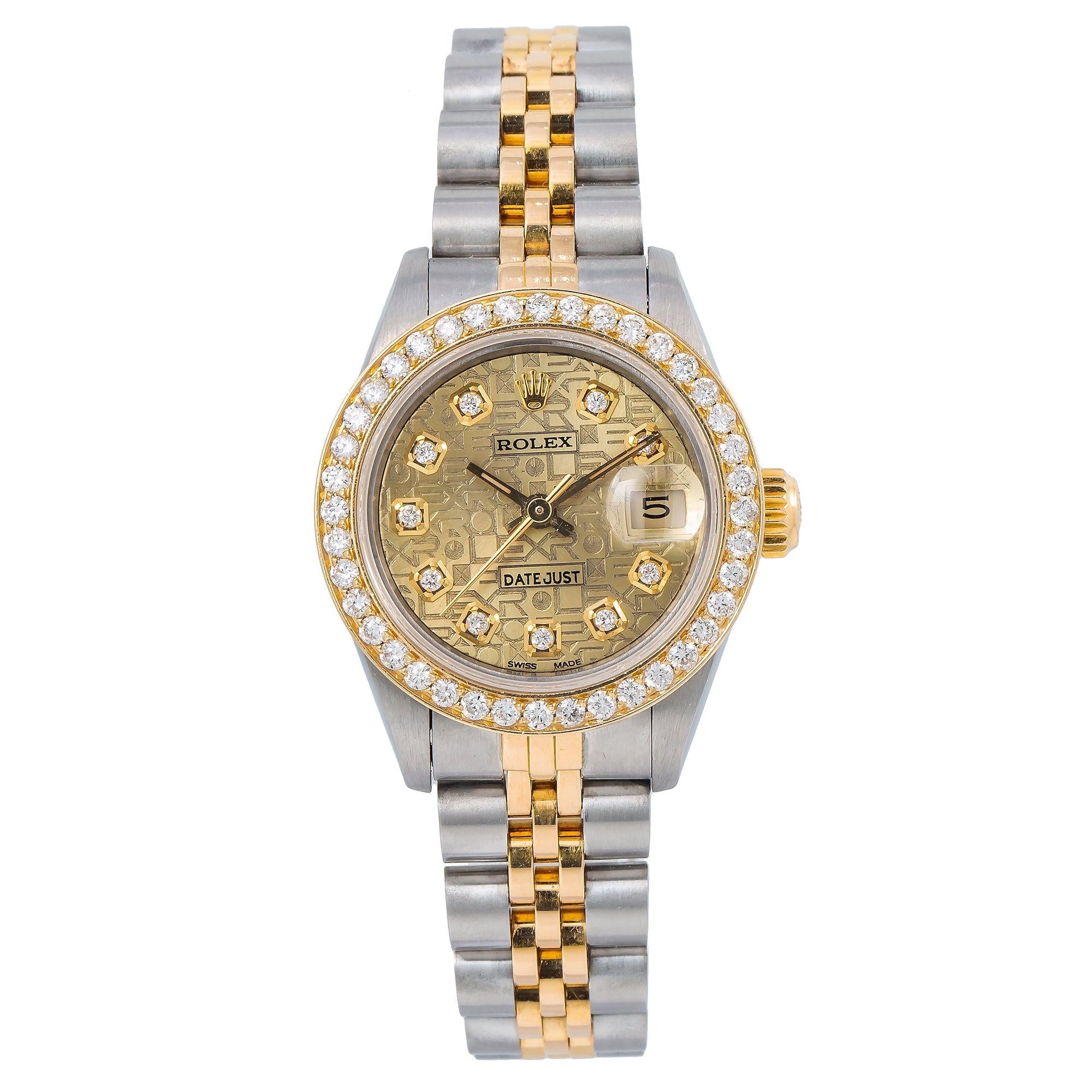 Rolex Lady-Datejust 69173 26MM Champagne Diamond Dial With Two Tone Jubilee Bracelet