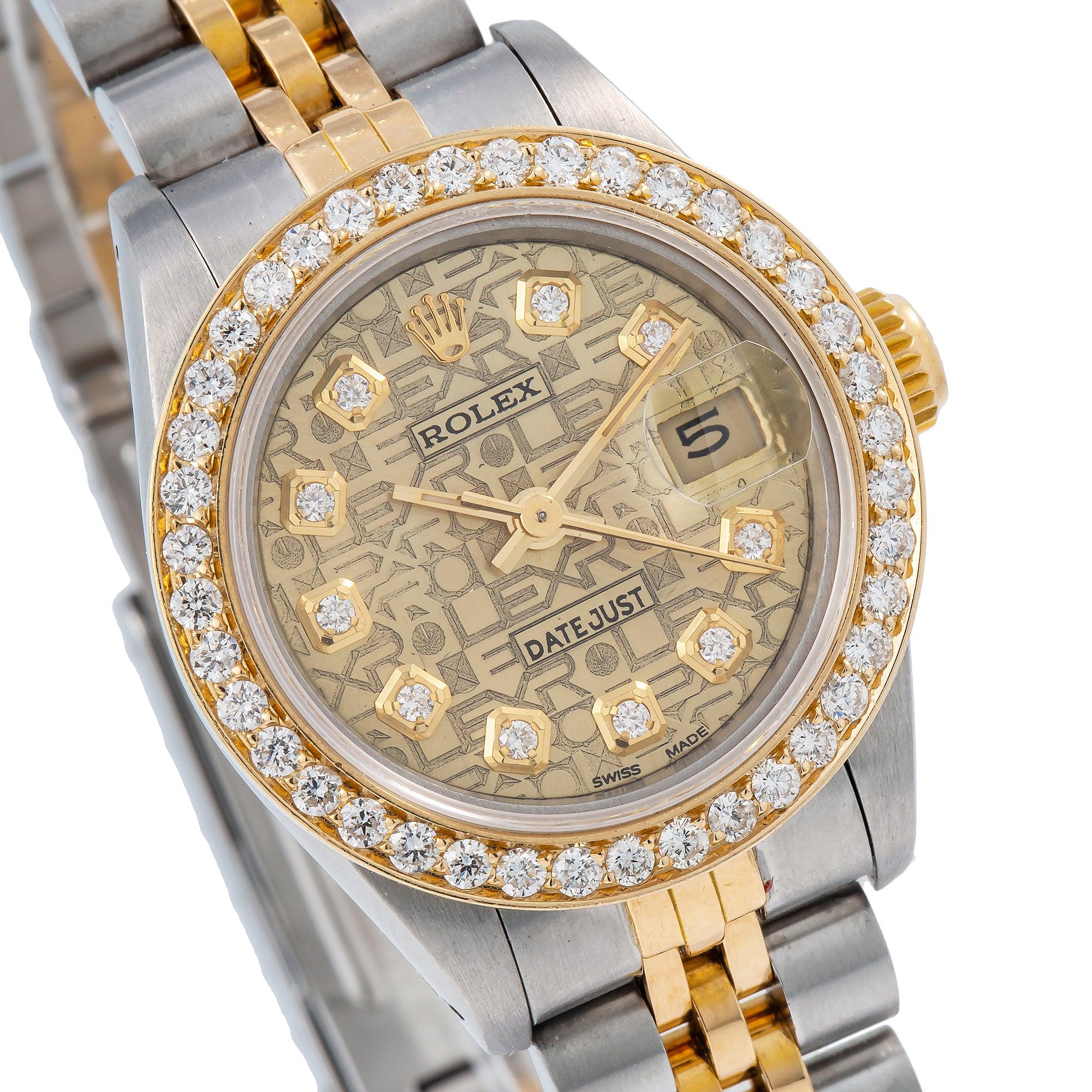 Rolex Lady-Datejust 69173 26MM Champagne Diamond Dial With Two Tone Jubilee Bracelet