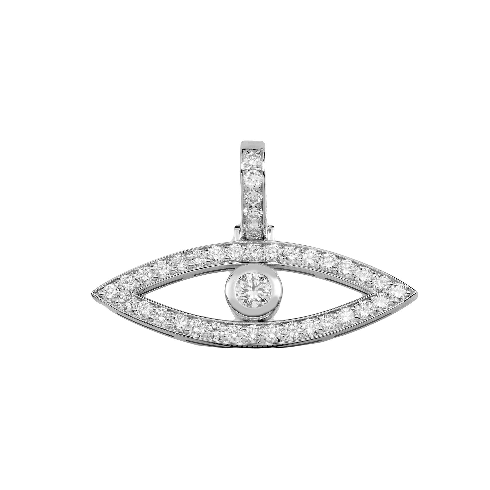 14K GOLD DIAMOND EYE PENDANT 3.95 CT