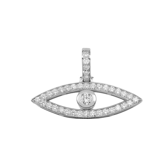 14K GOLD DIAMOND EYE PENDANT 3.95 CT