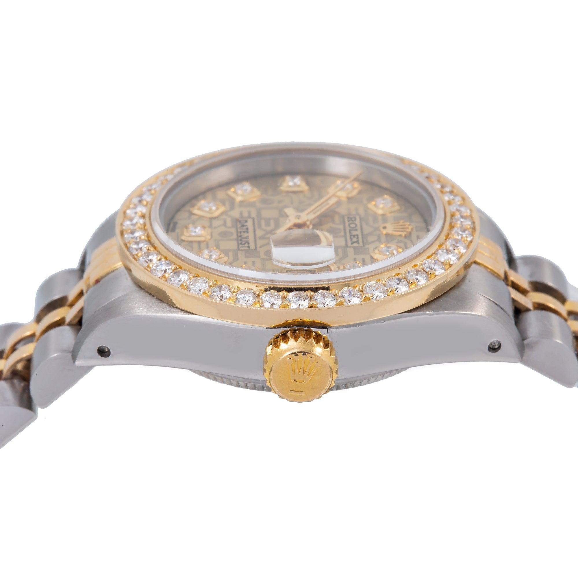 Rolex Lady-Datejust 69173 26MM Champagne Diamond Dial With Two Tone Jubilee Bracelet