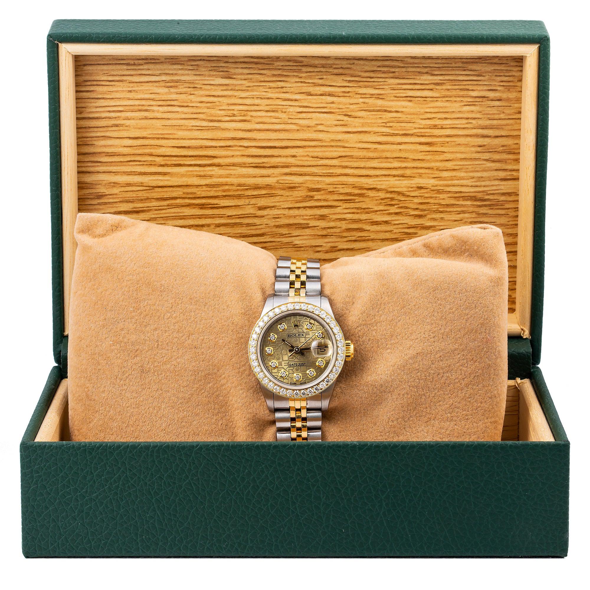 Rolex Lady-Datejust 69173 26MM Champagne Diamond Dial With Two Tone Jubilee Bracelet