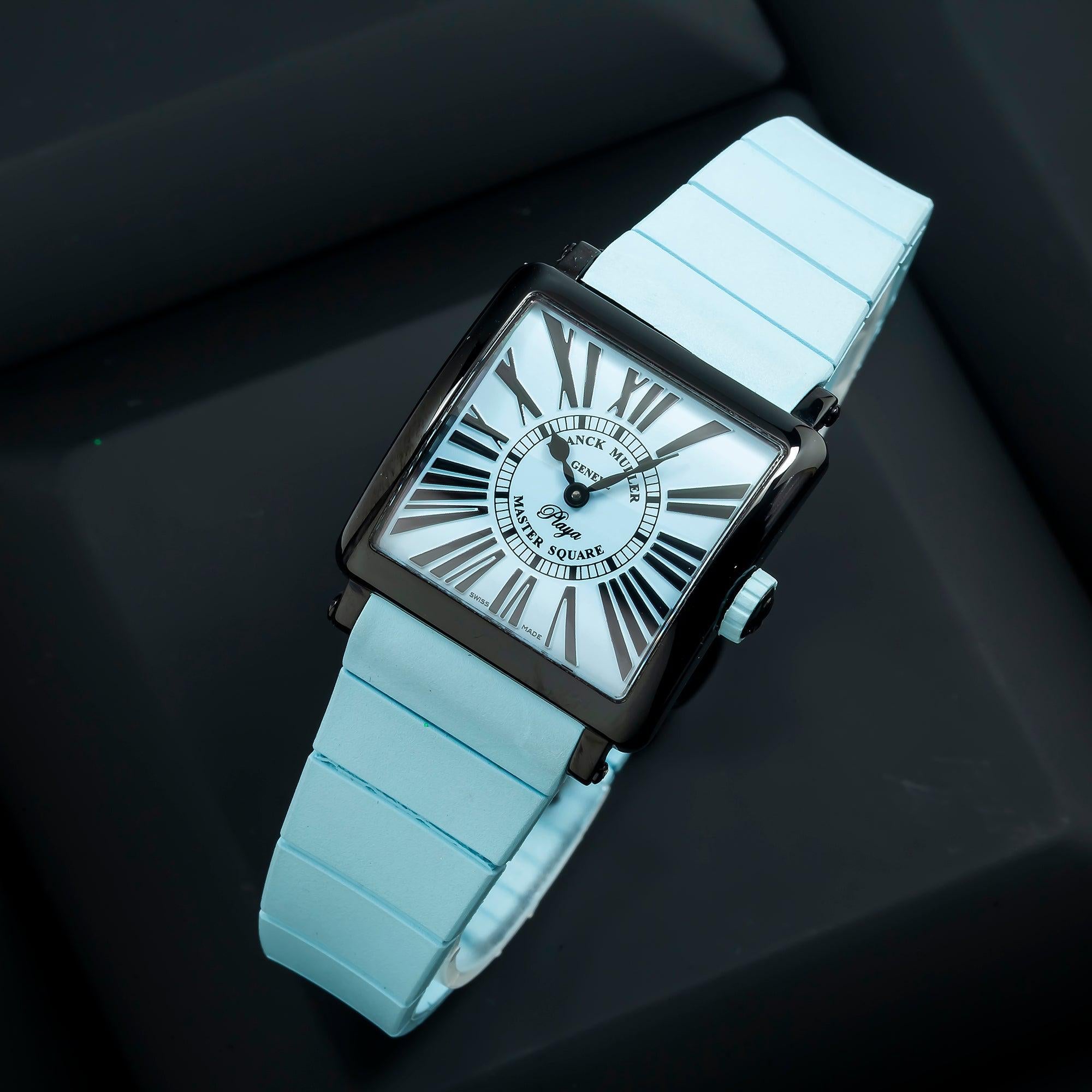 Franck Muller Geneve Master Square Playa 6002 L QZ 33MM Blue Dial