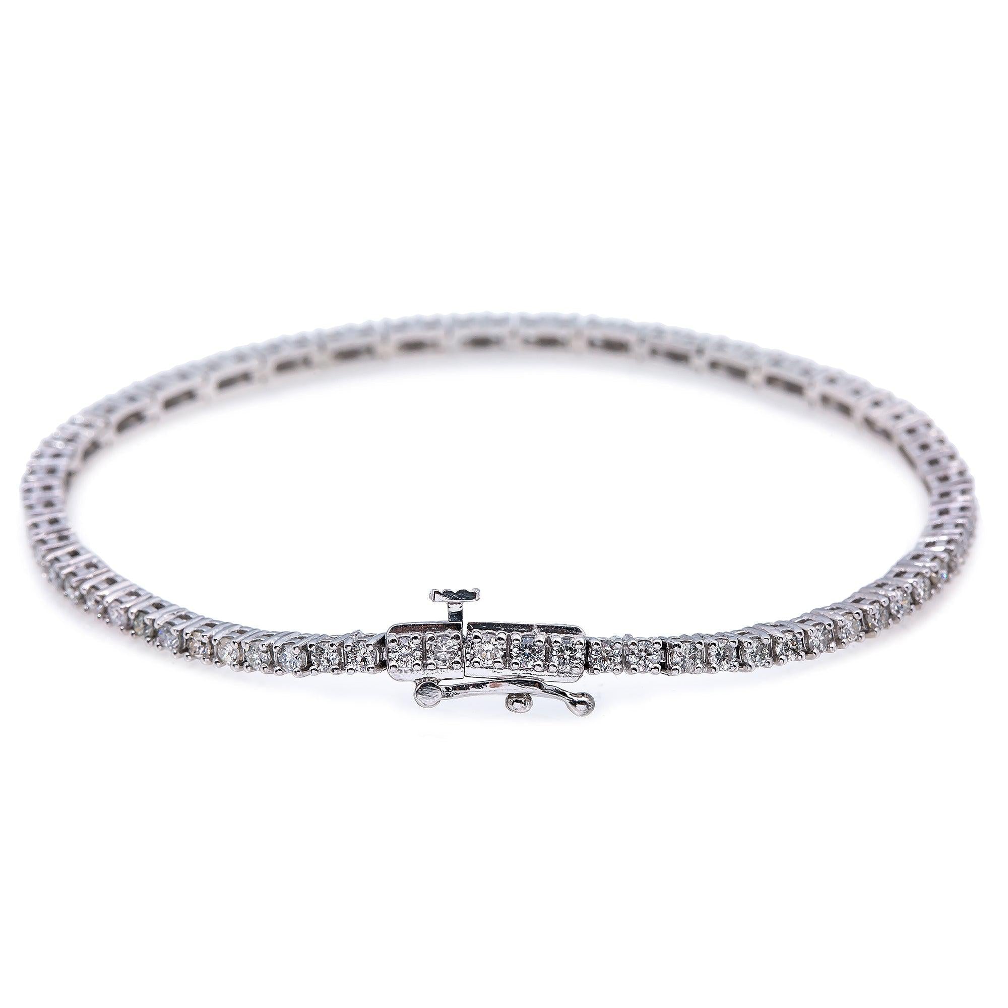 14K GOLD TENNIS BRACELET 2.3 CT DIAMONDS